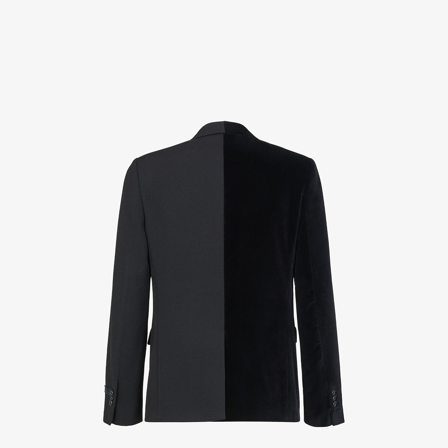 Black velvet and wool blazer - 2