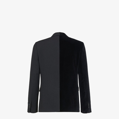 FENDI Black velvet and wool blazer outlook