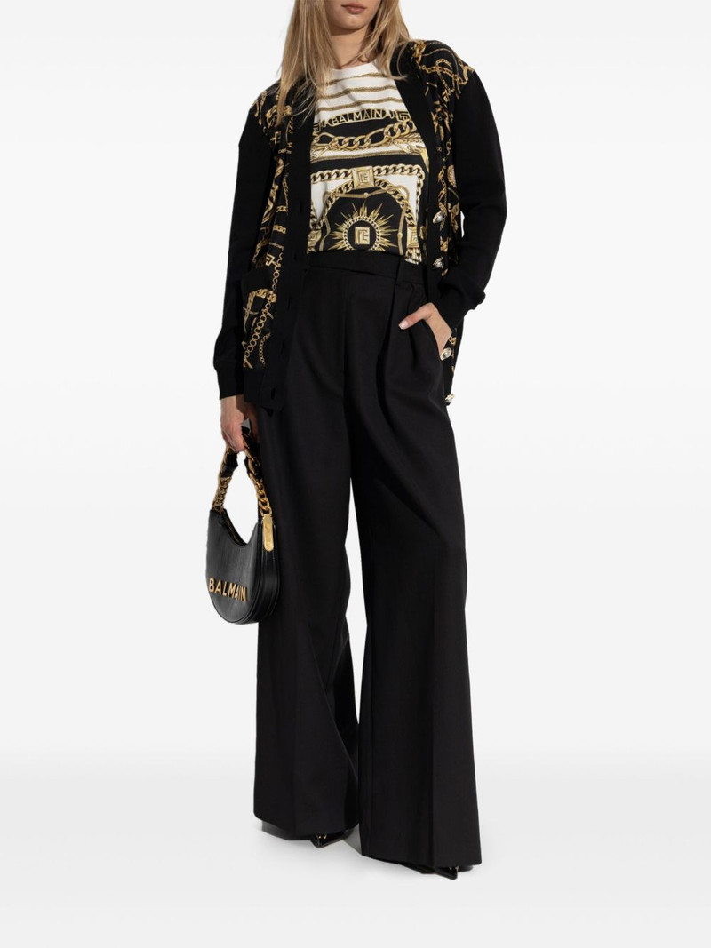 Balmain chain-print cardigan outlook