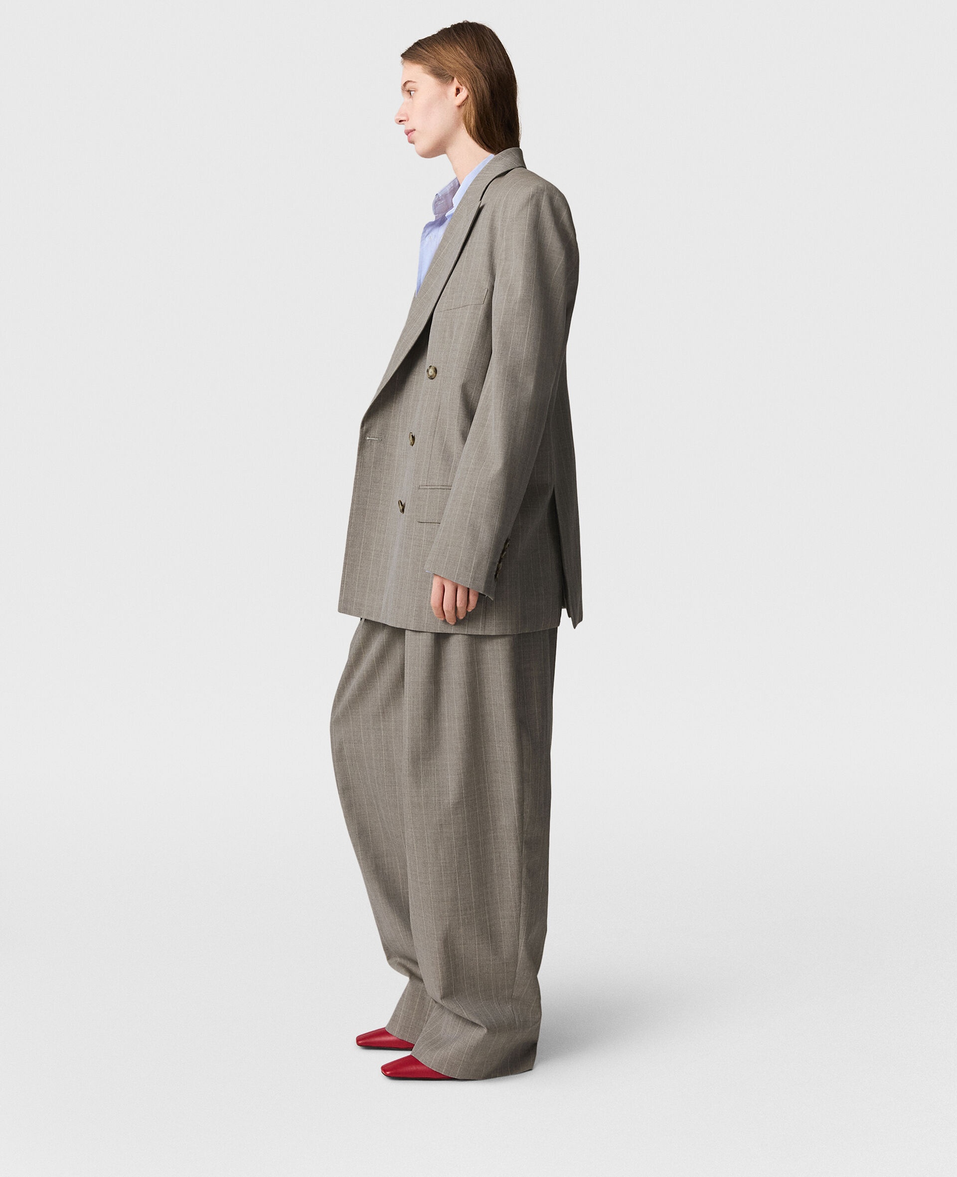 Slouchy Paneled Pinstripe Pants - 3