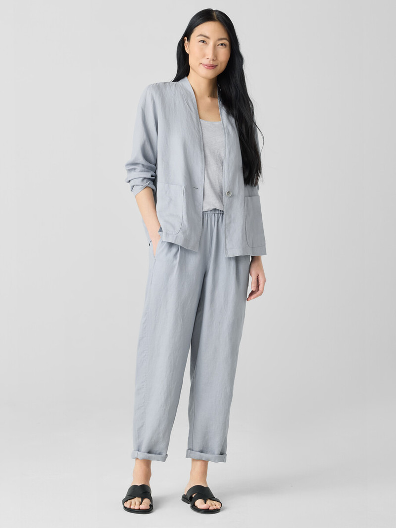 Organic Linen High Collar Jacket 3