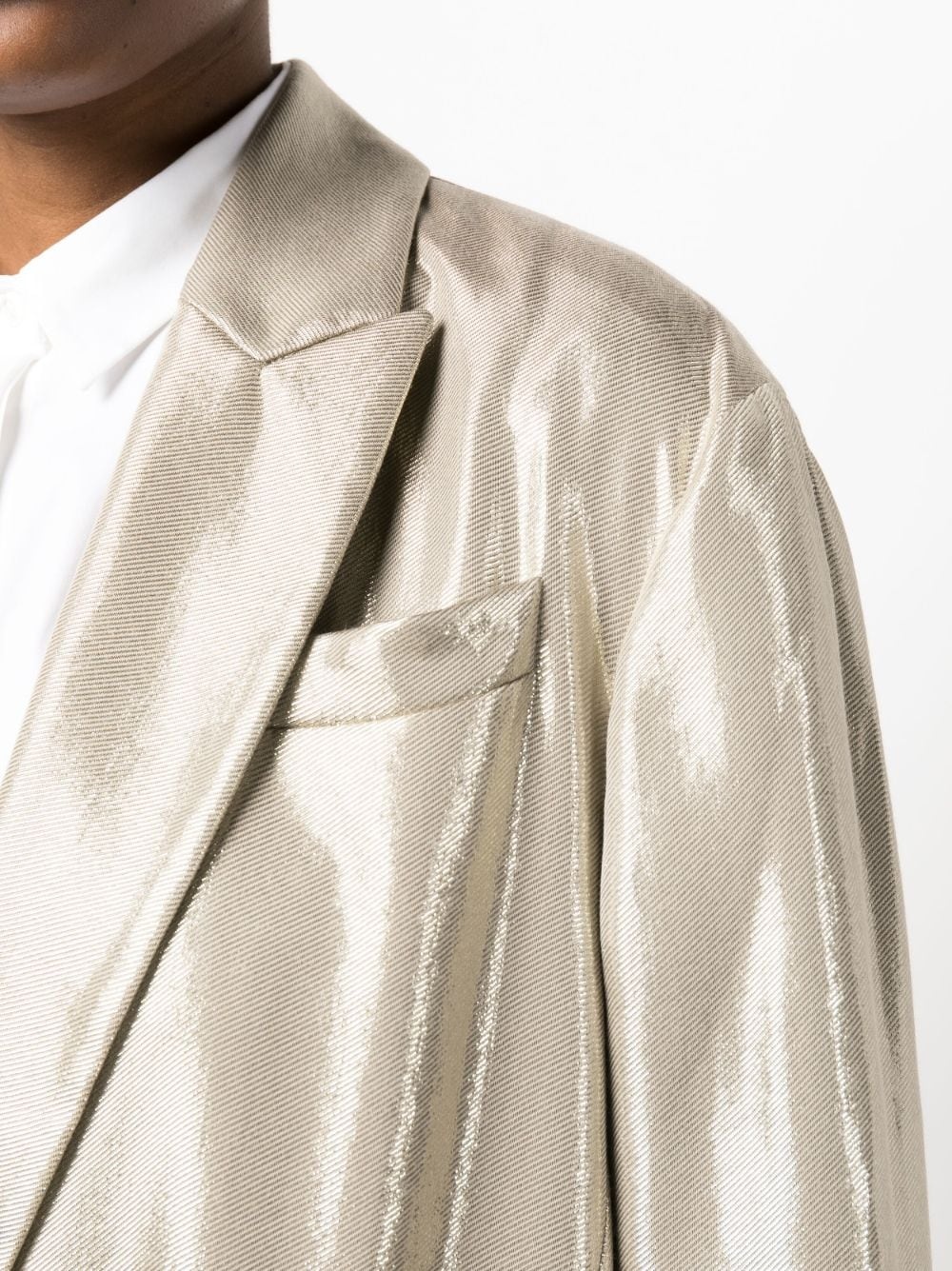 metallic single-breasted blazer - 5