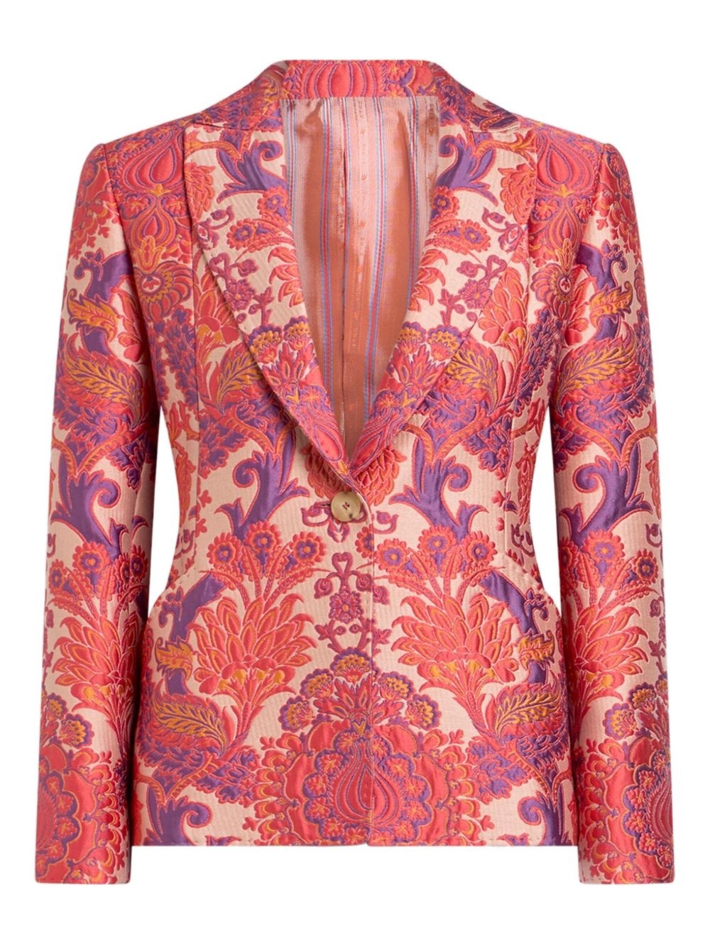 floral-jacquard blazer - 2