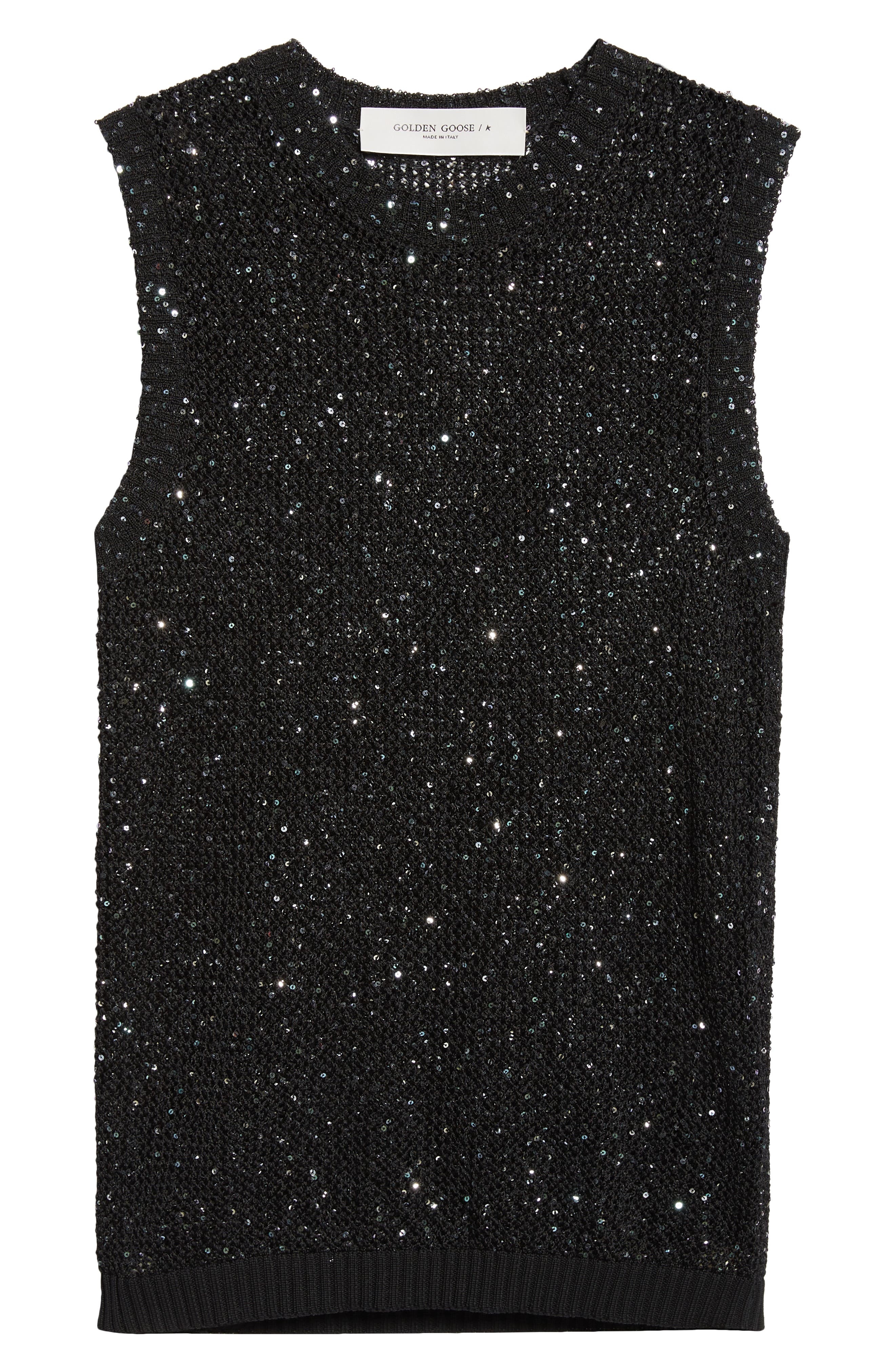 Golden Goose Journey Sequin Sleeveless Sweater in Black at Nordstrom - 6