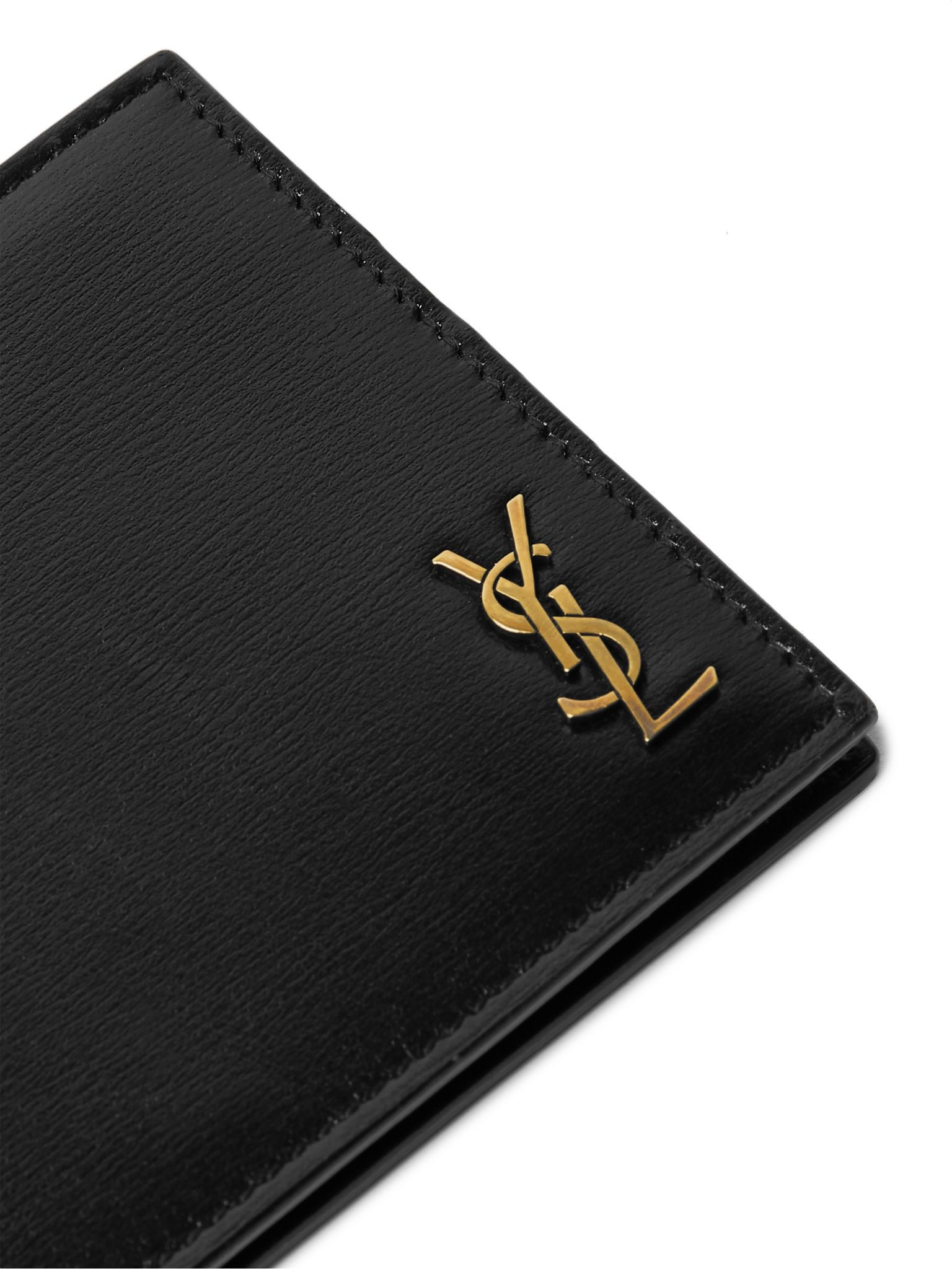 Logo-Appliquéd Leather Billfold Wallet with Money Clip Black - 3
