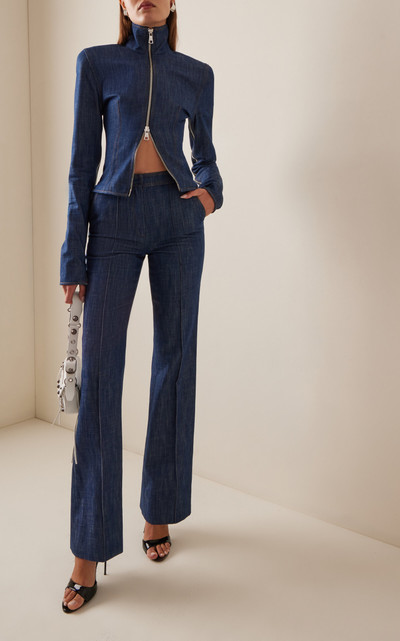 LaQuan Smith High-Rise Flared Jeans blue outlook