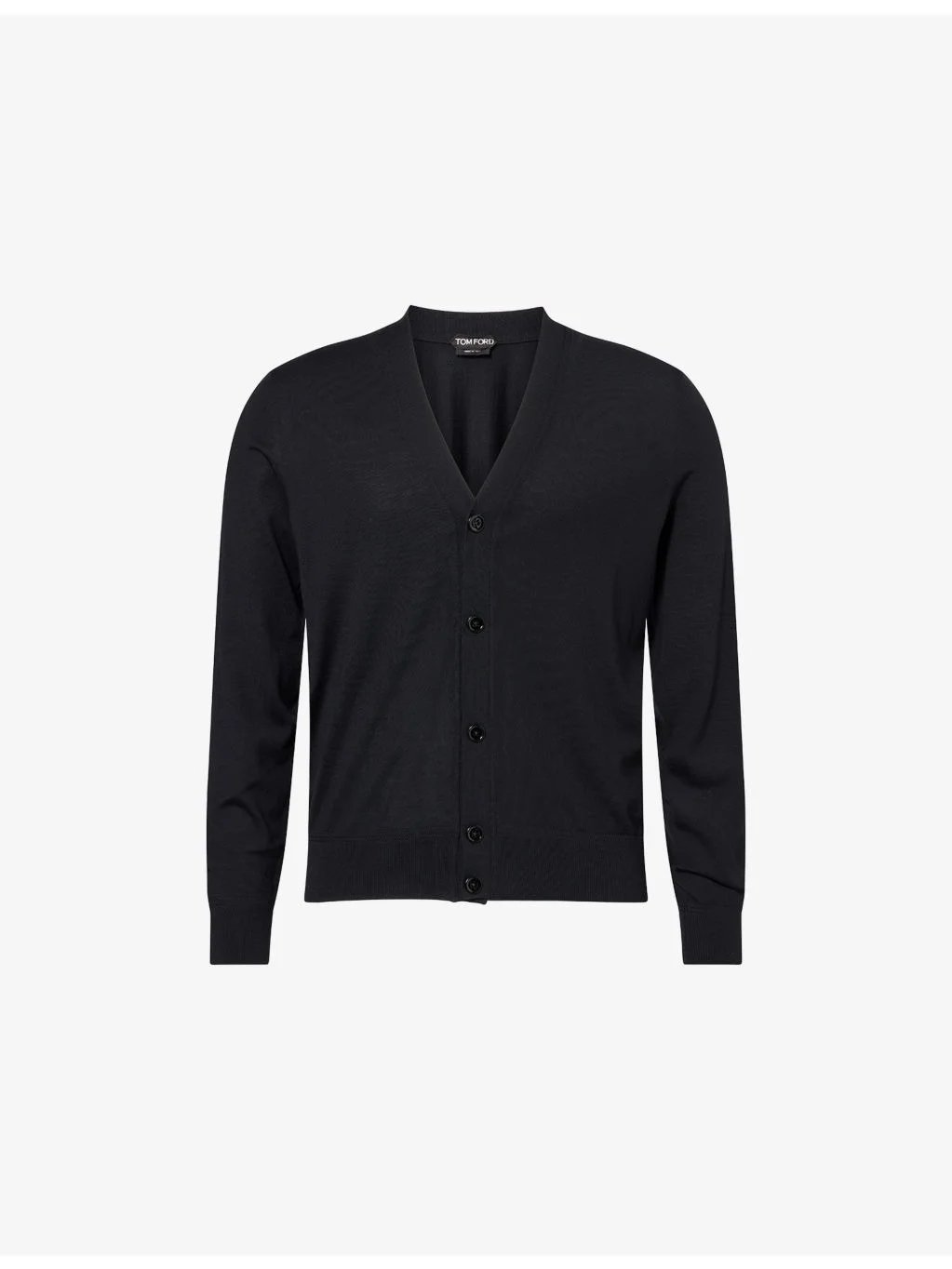 V-Neck Long-Sleeves Wool Cardigan - 1