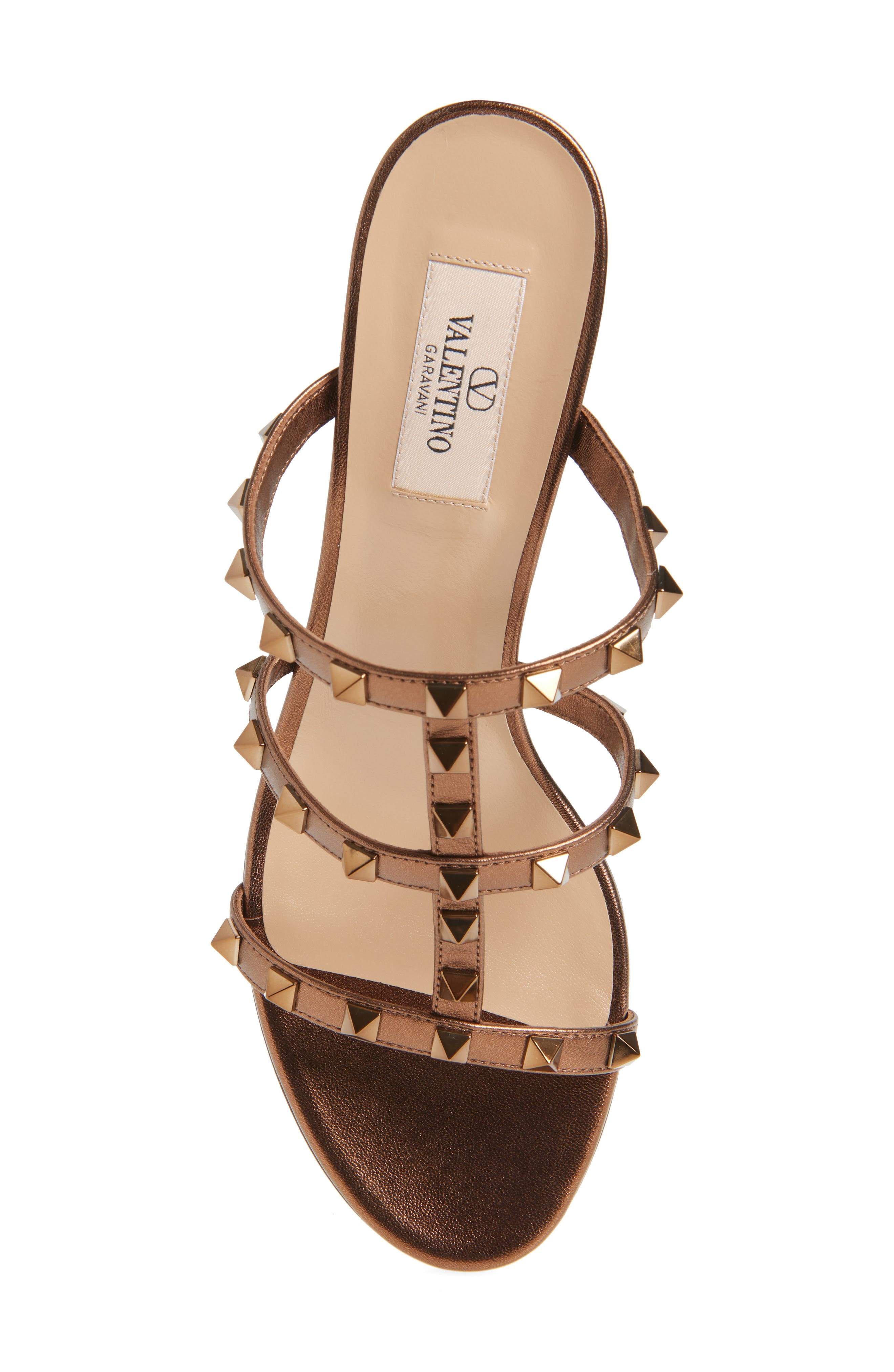 Valentino Garavani Rockstud Slide Sandal in Bronze at Nordstrom - 5