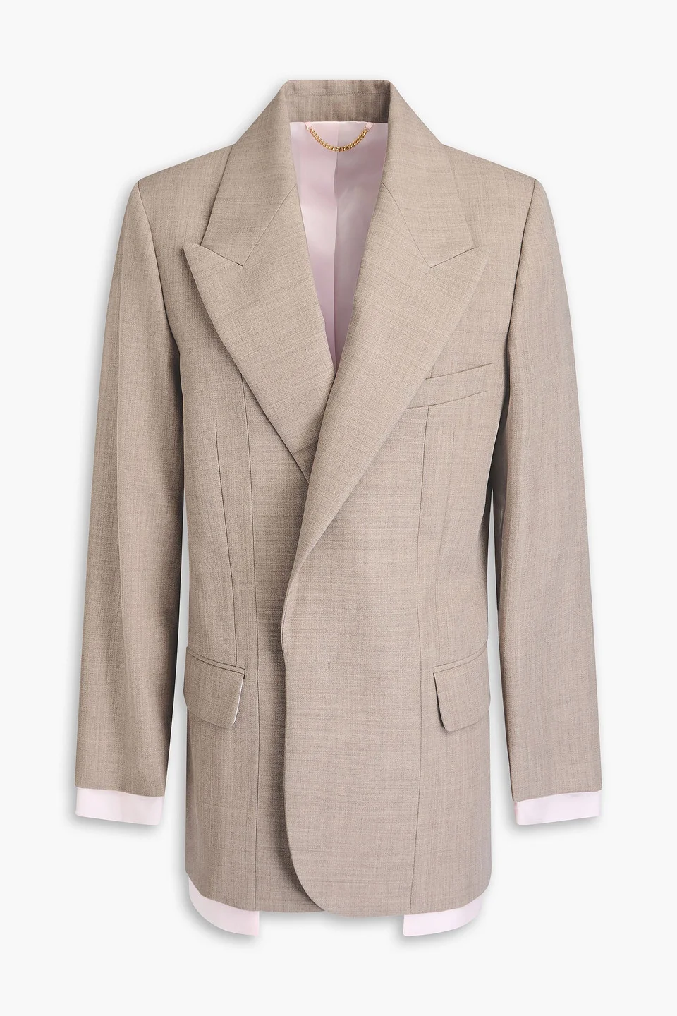 Satin-paneled wool blazer - 1