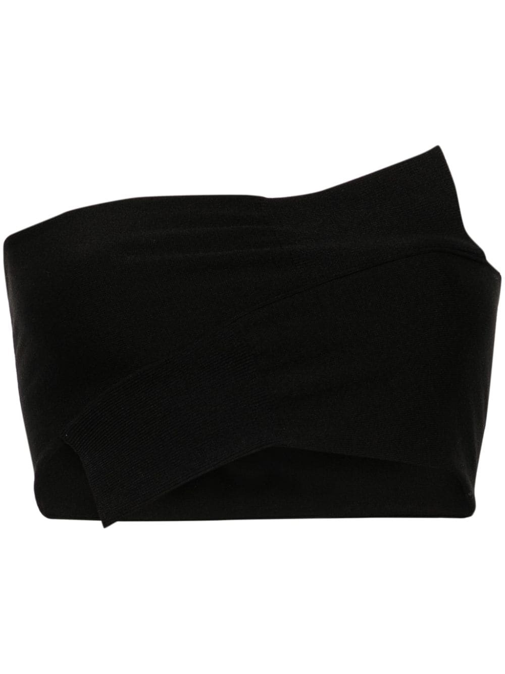 wrapped-sleeves jersey bandeau top - 1