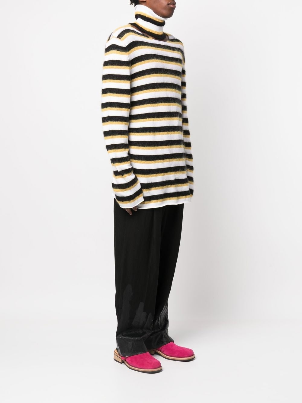 striped roll-neck jumper - 3