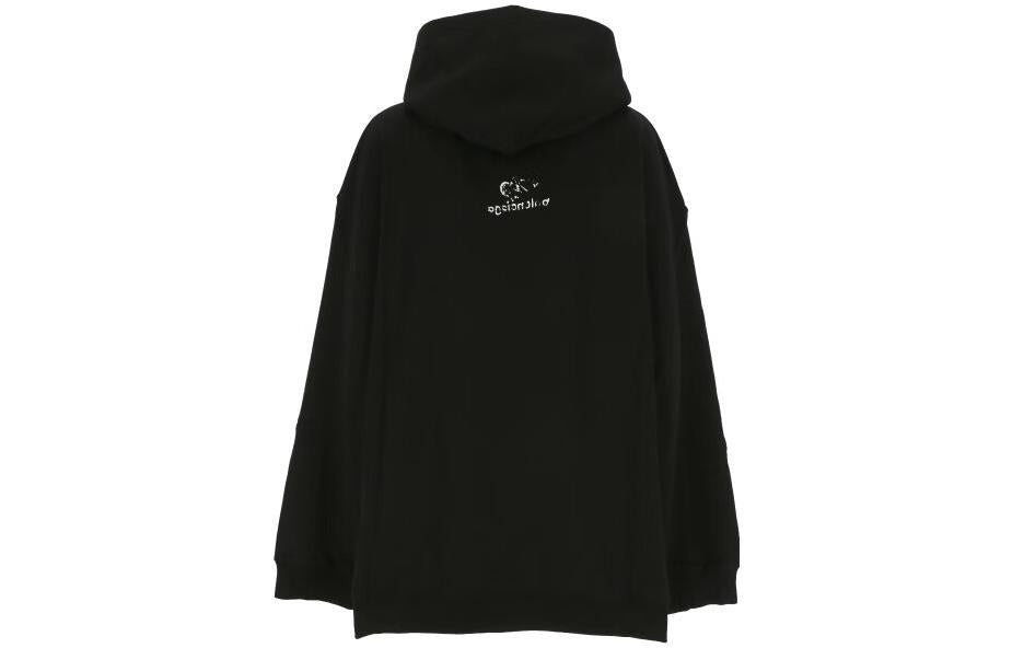 Balenciaga New Logo Popover Hoodie 'Black White' 570811TNVH21070 - 2