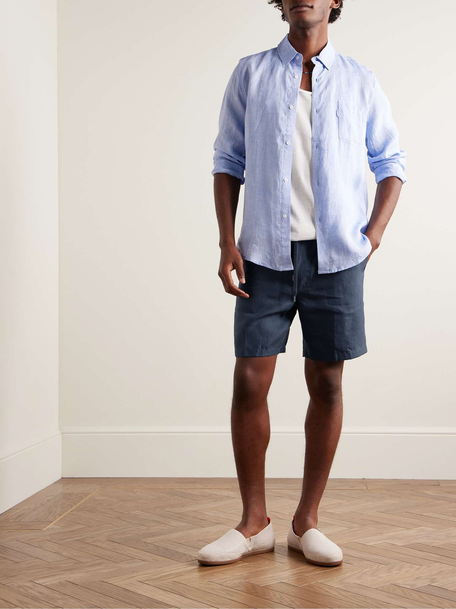 Sydney 2 Straight-Leg Linen Drawstring Shorts - 2