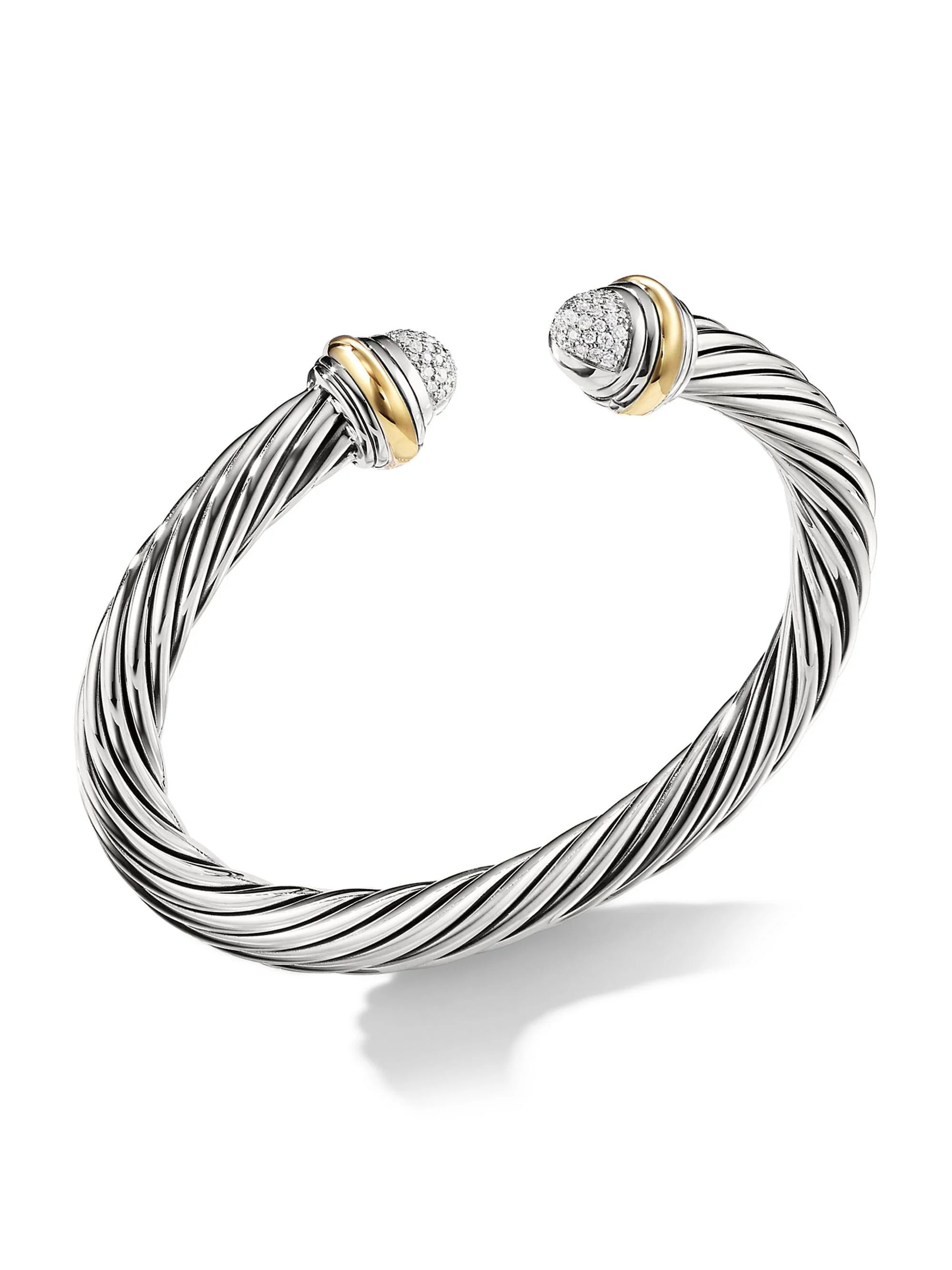 Women's Cable Silver Ice Pav & eacute Diamond Bracelet - 1