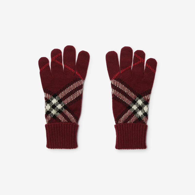Check Cashmere Blend Gloves 1