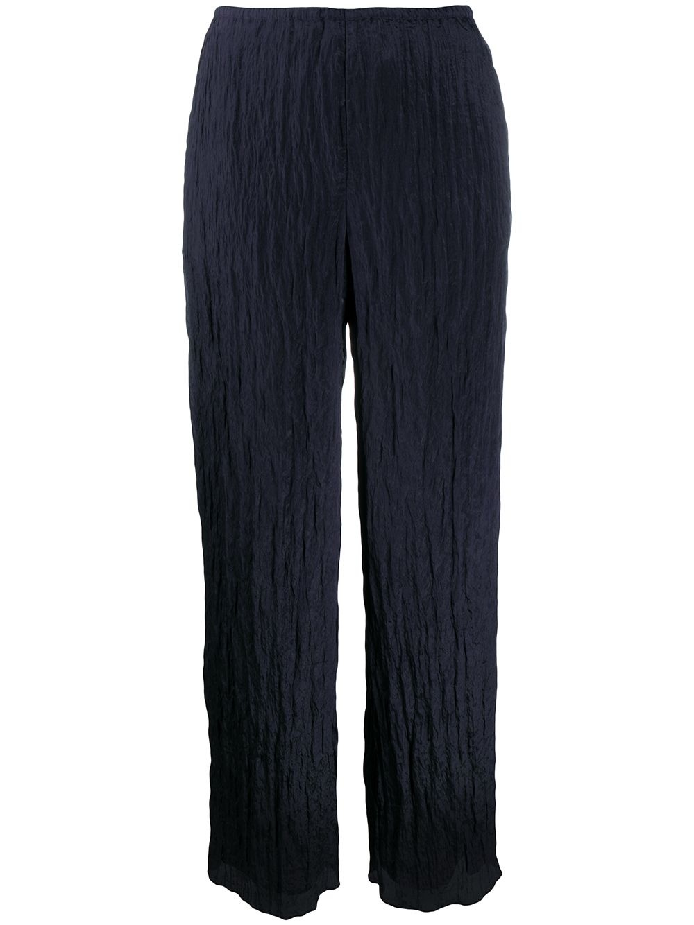 creased straight-leg trousers - 1