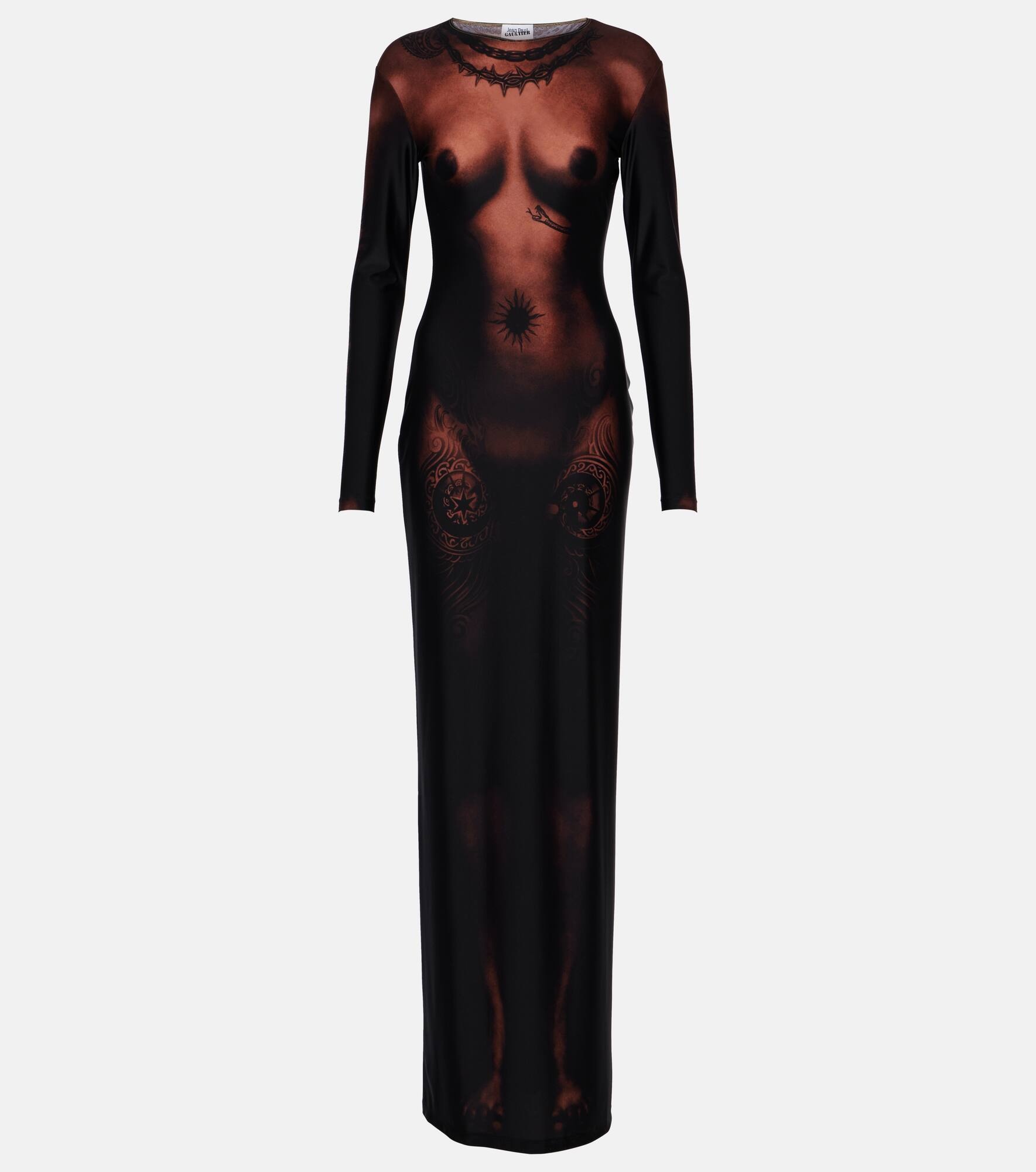 Tattoo Collection trompe l'œil maxi dress - 1