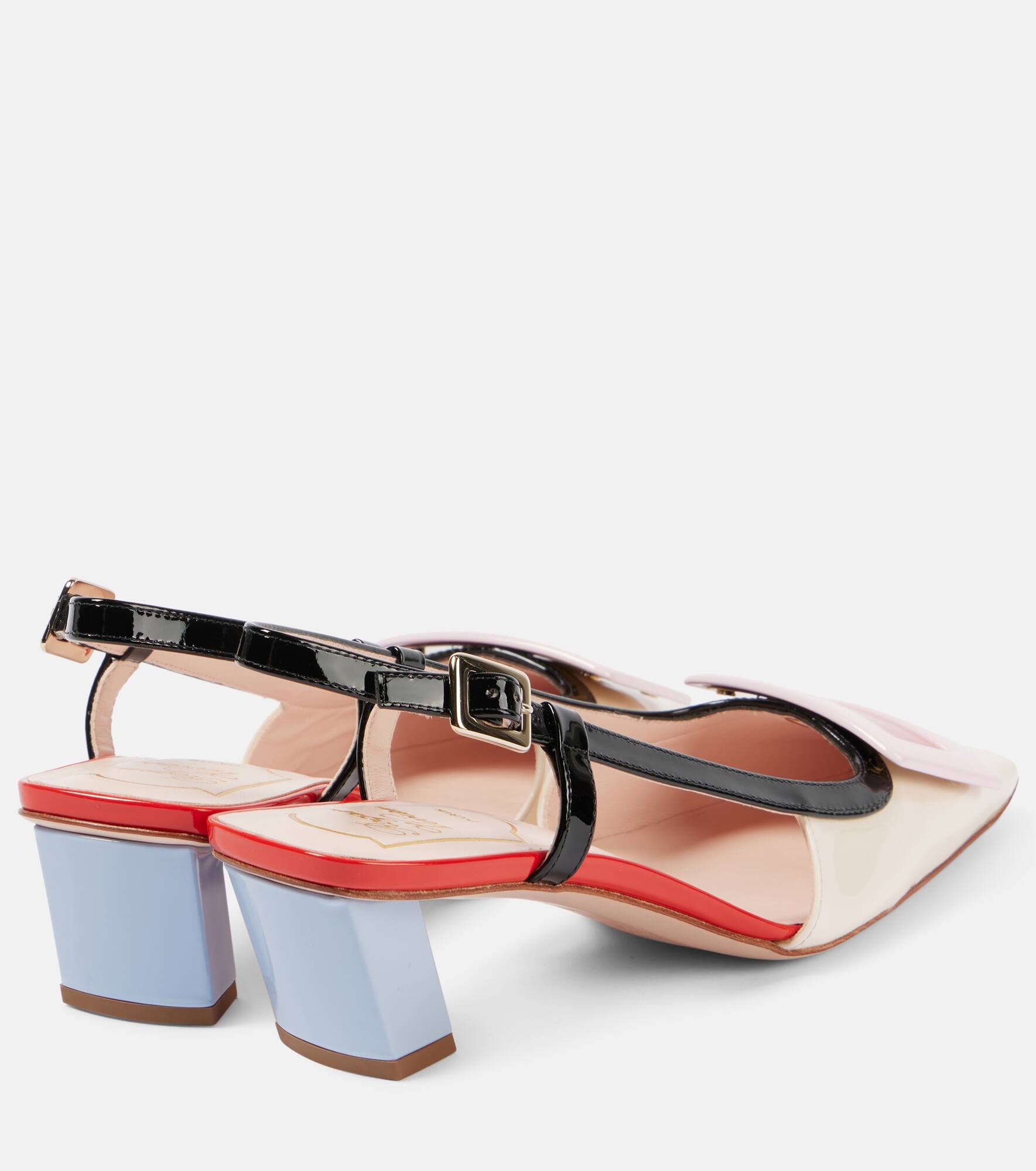 Belle Vivier 45 patent leather slingback pumps - 3