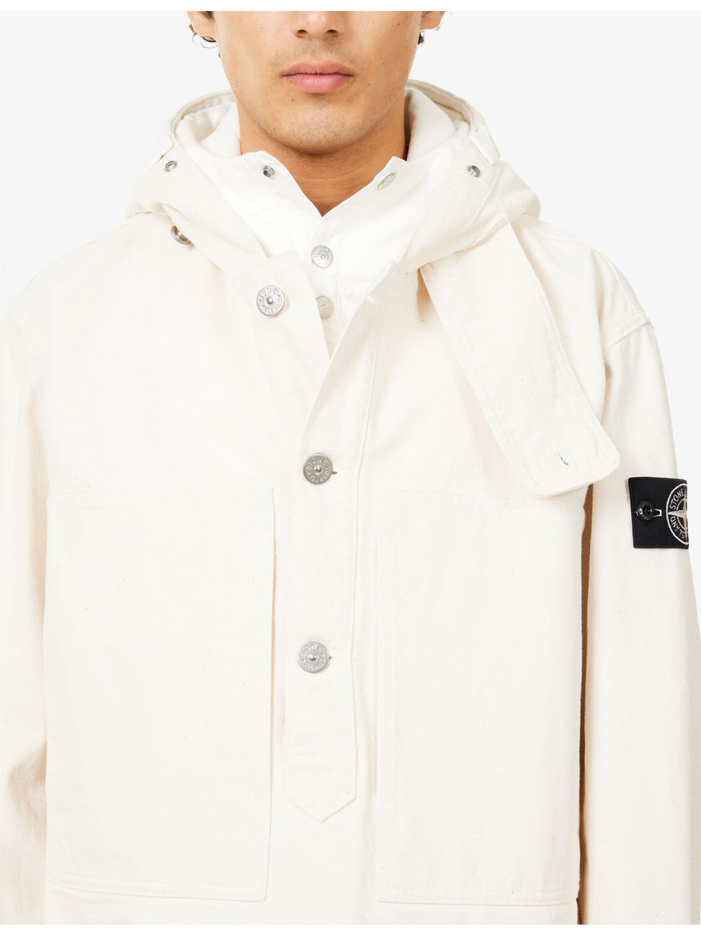 Special Projects Raw Beauty Logo-Patch Denim Parker Jacket - 6