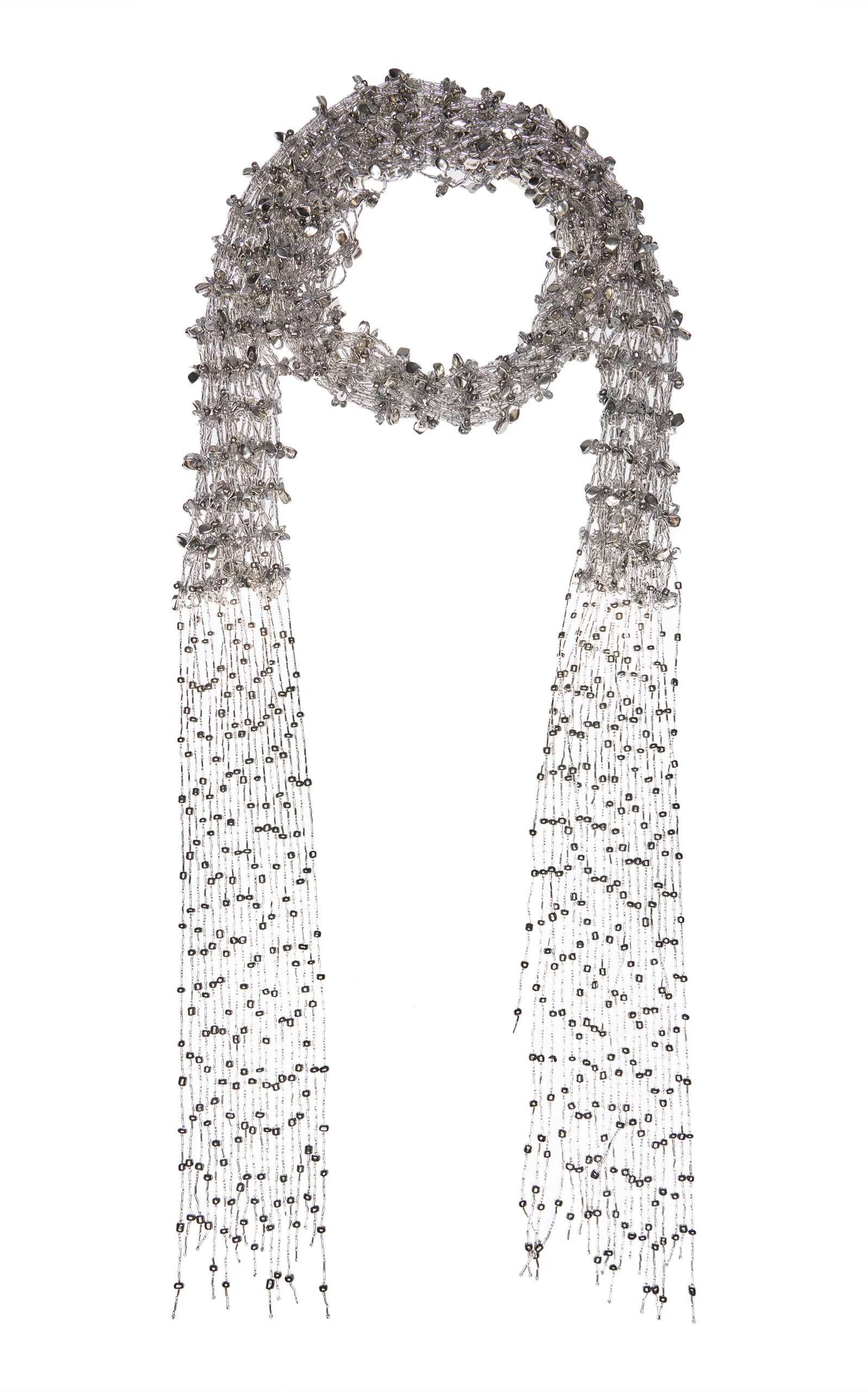 Handmade Beaded Scarf Necklace - 1