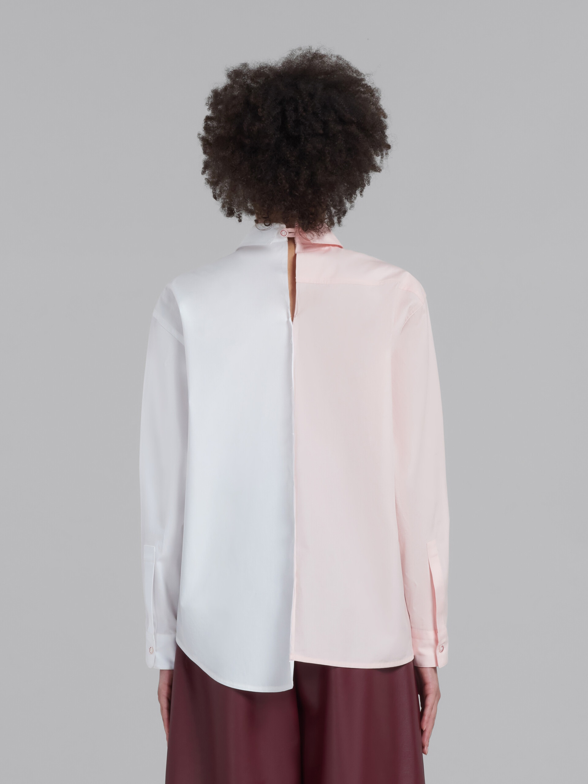 WHITE ASYMMETRIC SHIRT IN BIO POPLIN - 3