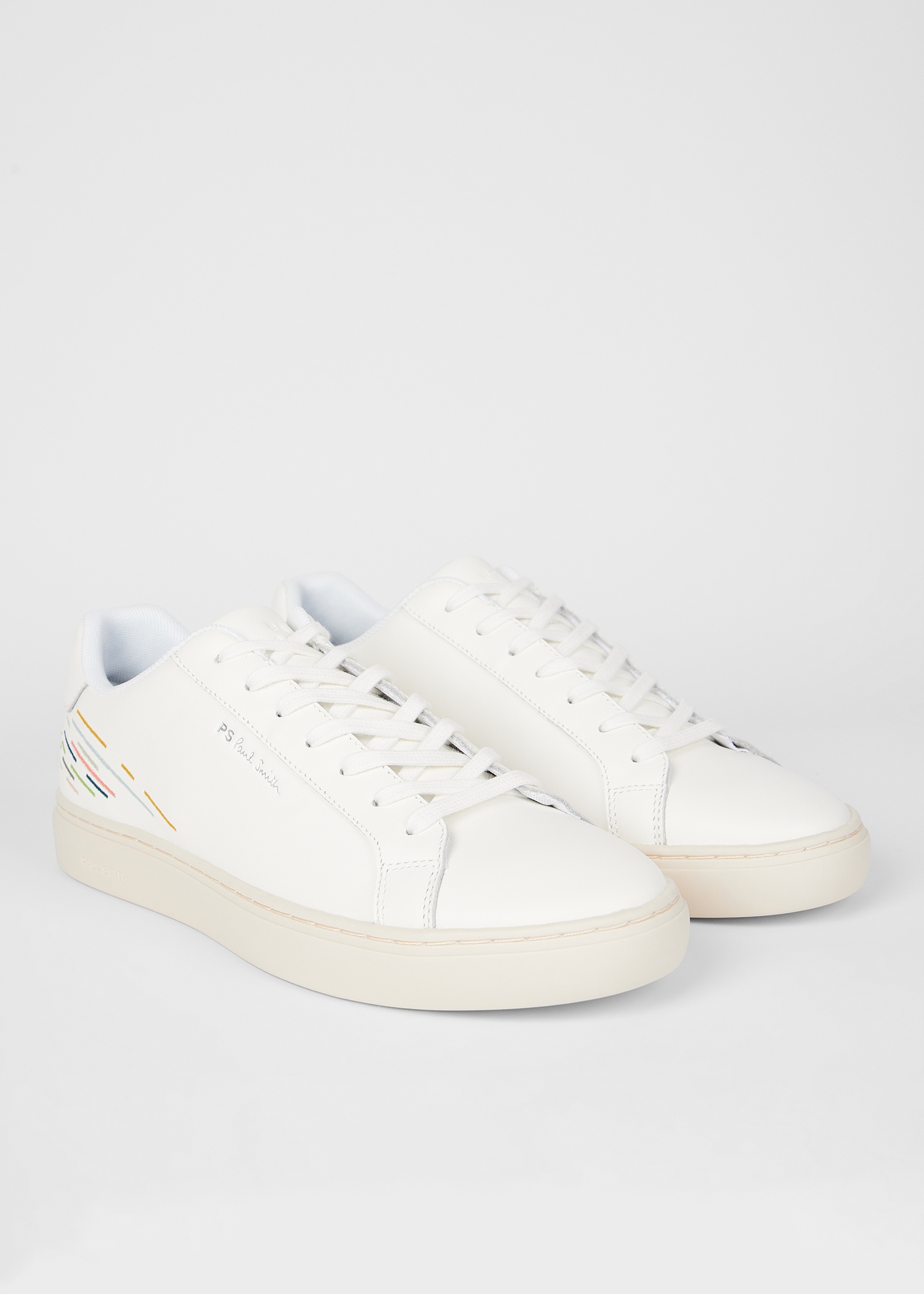 White Leather 'Rex' Embroidery Trainers - 4