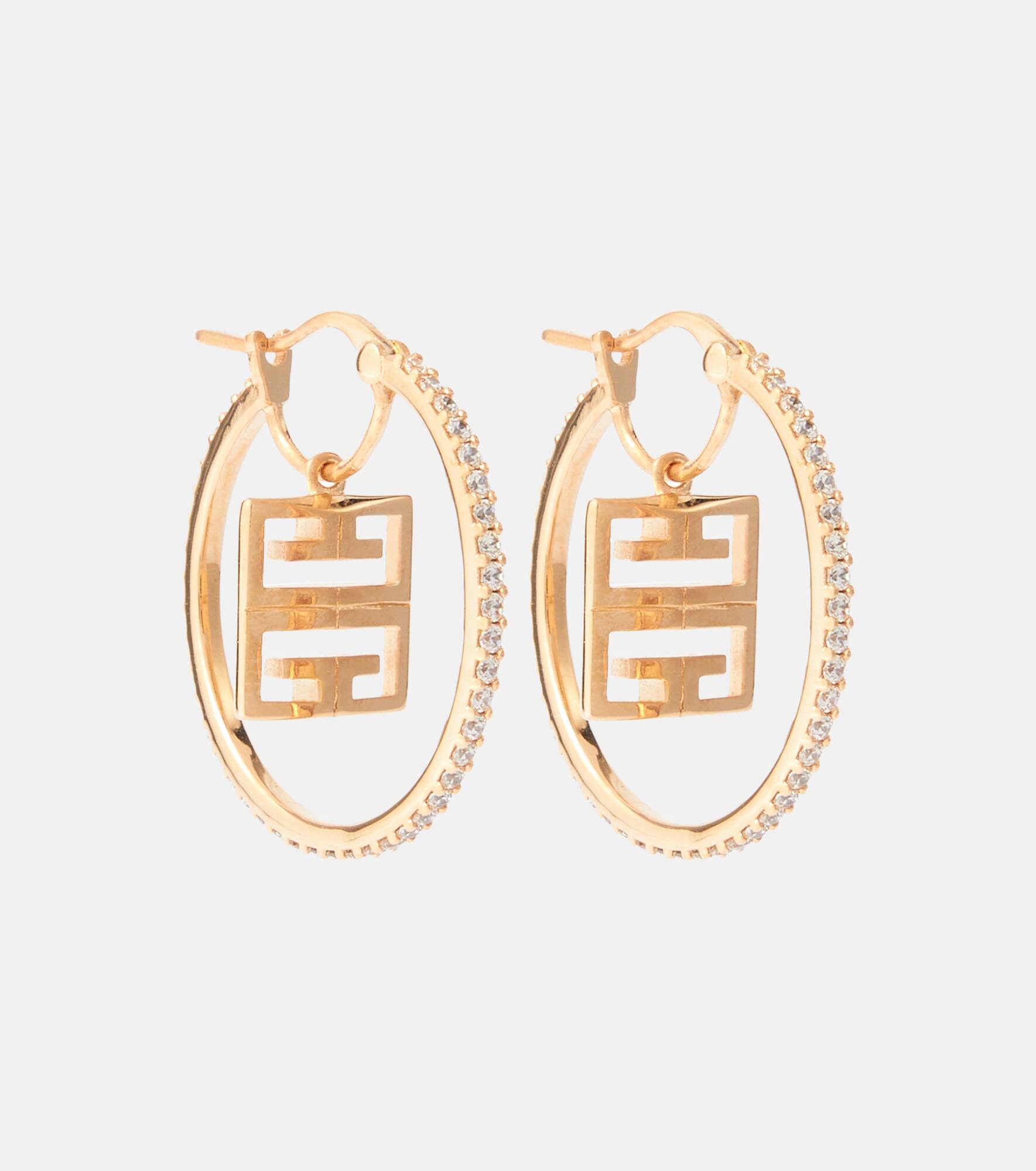 4G crystal-embellished hoop earrings - 1