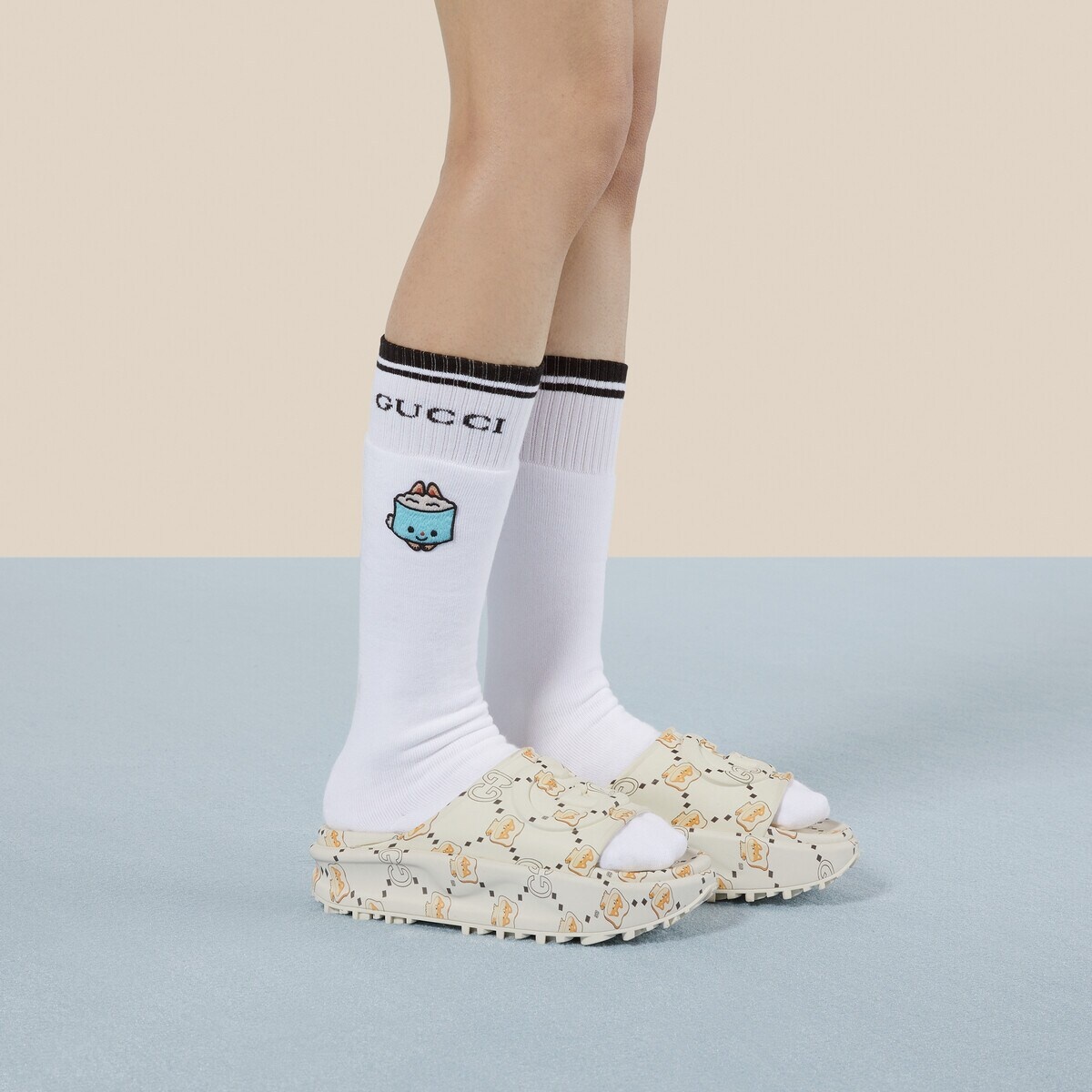Cotton blend socks with animal patch - 3
