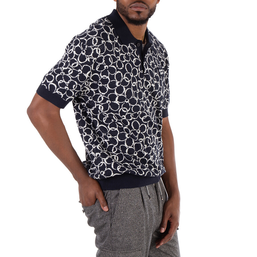 Maison Kitsune Abstract Daisy Jacquard Polo Shirt - 4