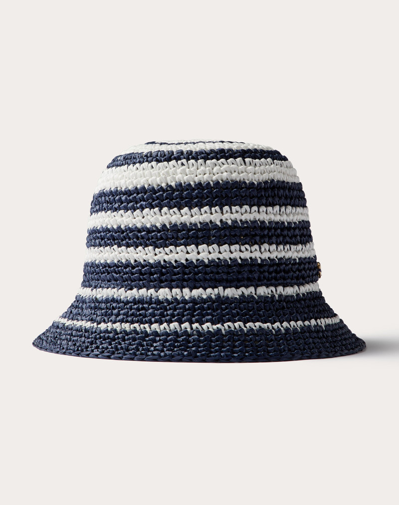 VLOGO THE BOLD EDITION BUCKET HAT IN RAFFIA 1
