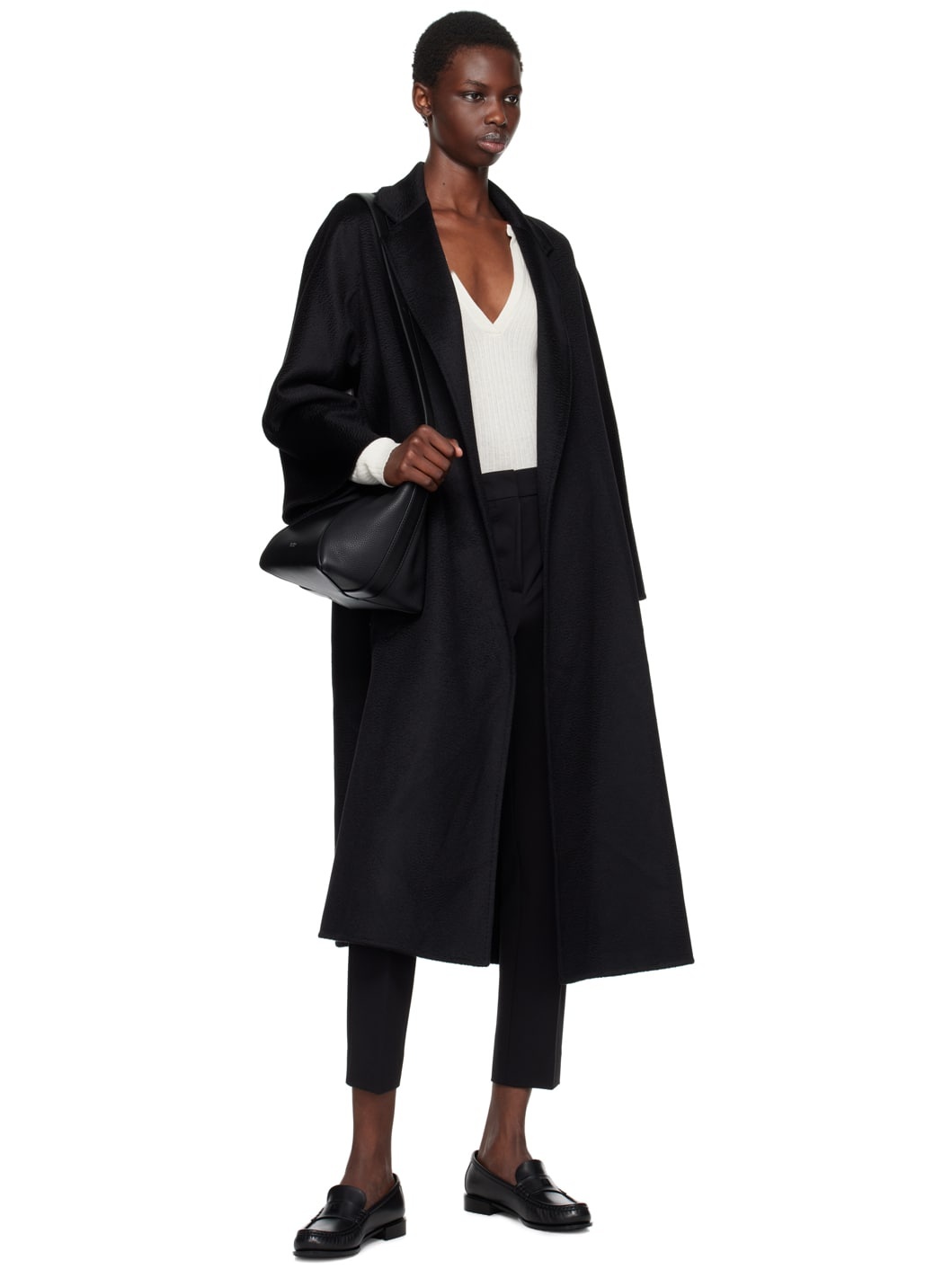 Max Mara Black Ludmilla Icon Coat | ssense | REVERSIBLE