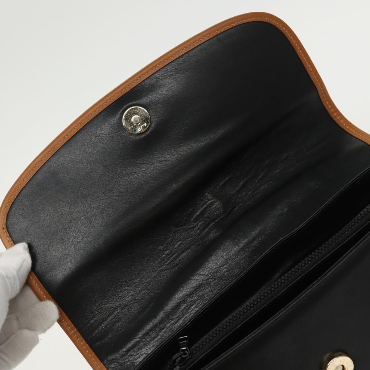 CELINE Hand Bag Leather Black Gold - 9
