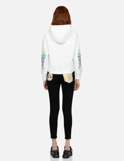 EVISU 3D SEAGULL PRINT AND FLORAL EMBROIDERY CROPPED HOODIE outlook