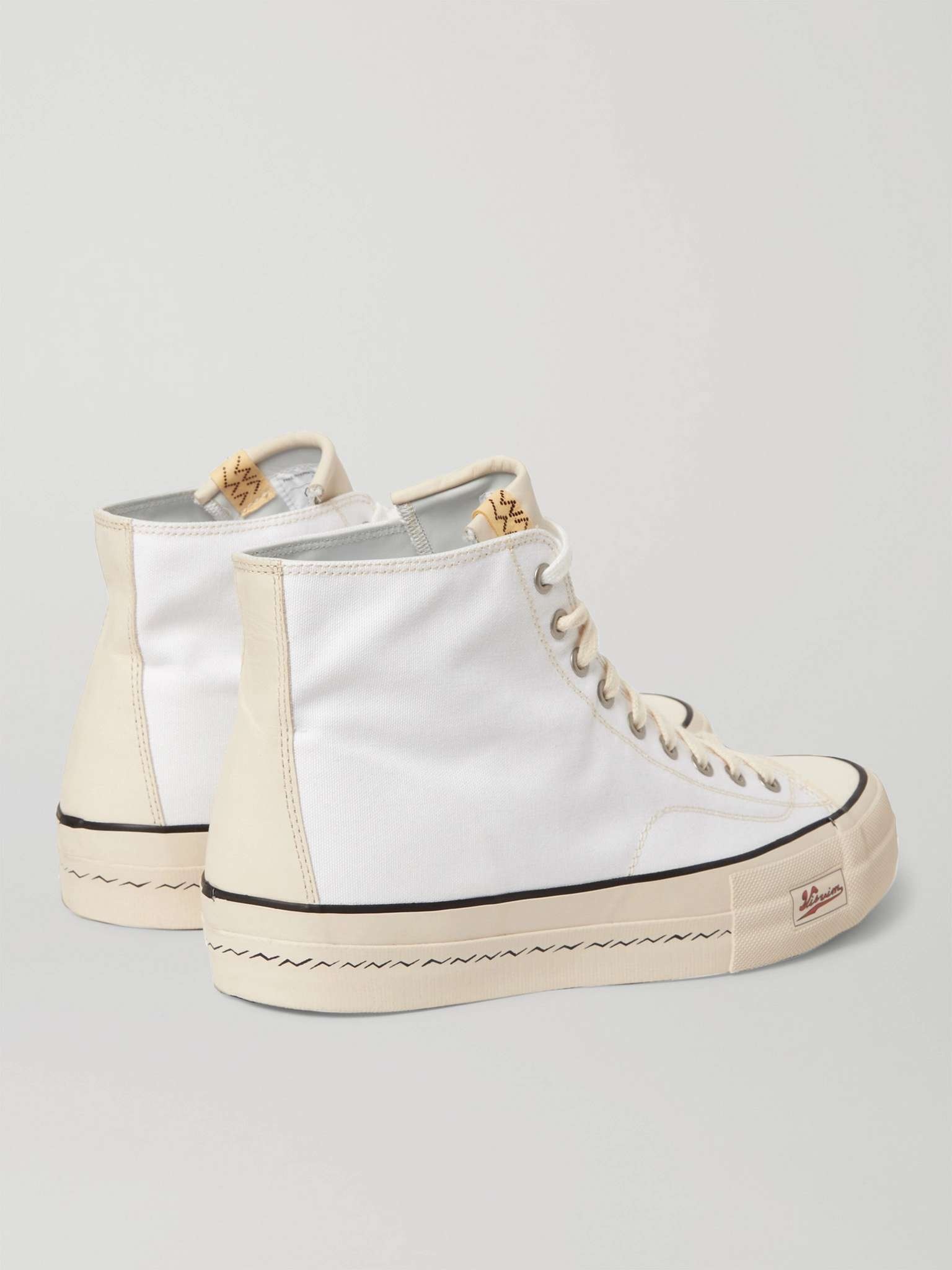 Skagway Leather-Trimmed Canvas High-Top Sneakers - 5