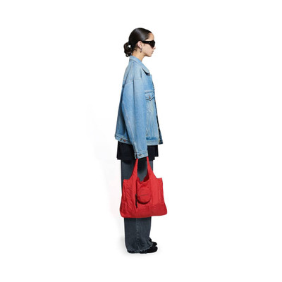 BALENCIAGA Expandable Grocery Shopper Bag in Red/black outlook