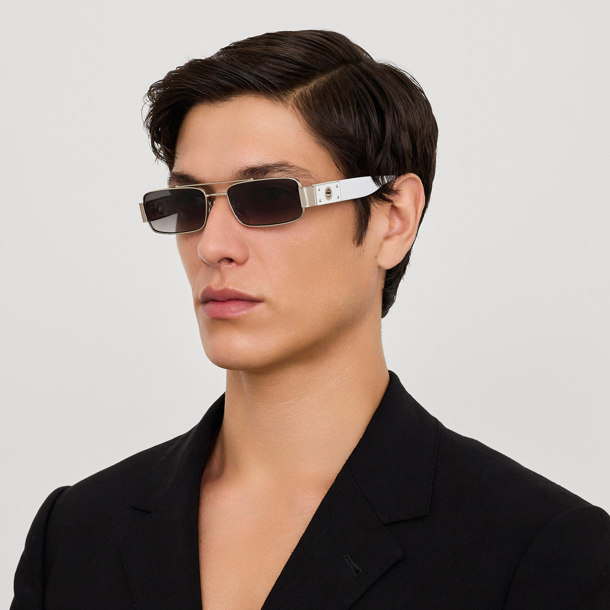 Joey Sunglasses in Grey Gradient and Gold - 4