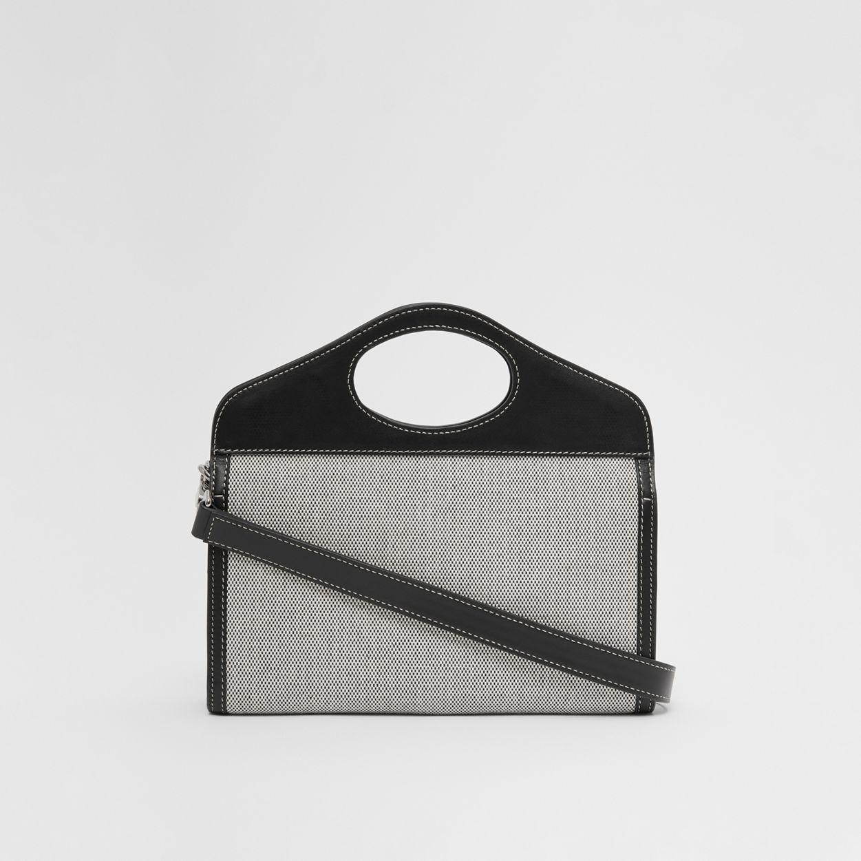 Canvas and Leather Foldover Pocket Bag - 10