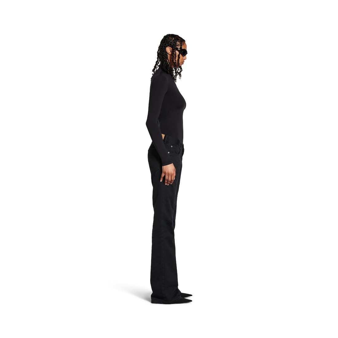 Women's Straight Fit Pants in Black - 3