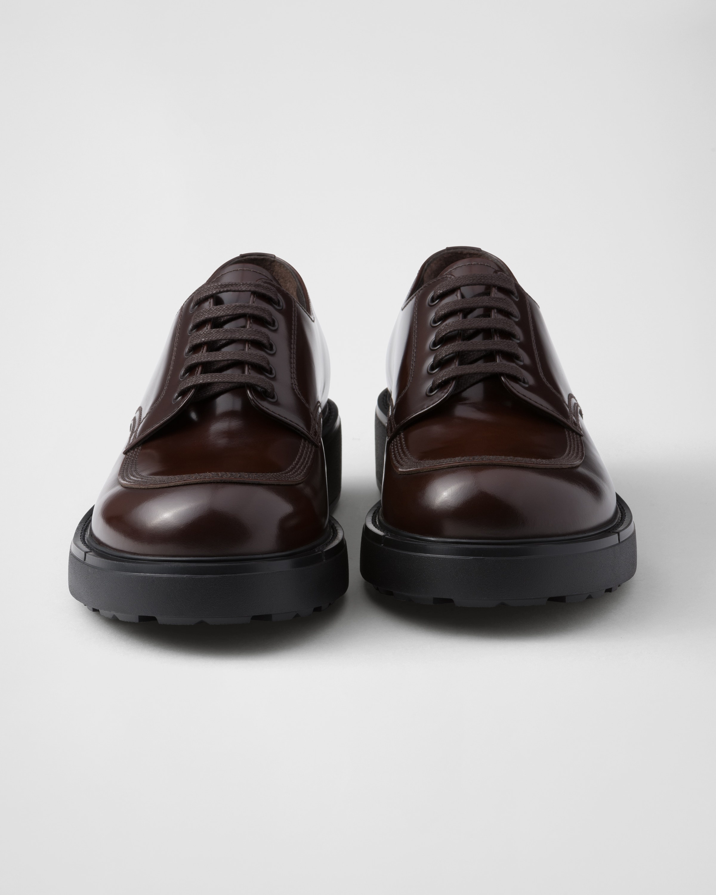 Brushed leather derby shoes - 5