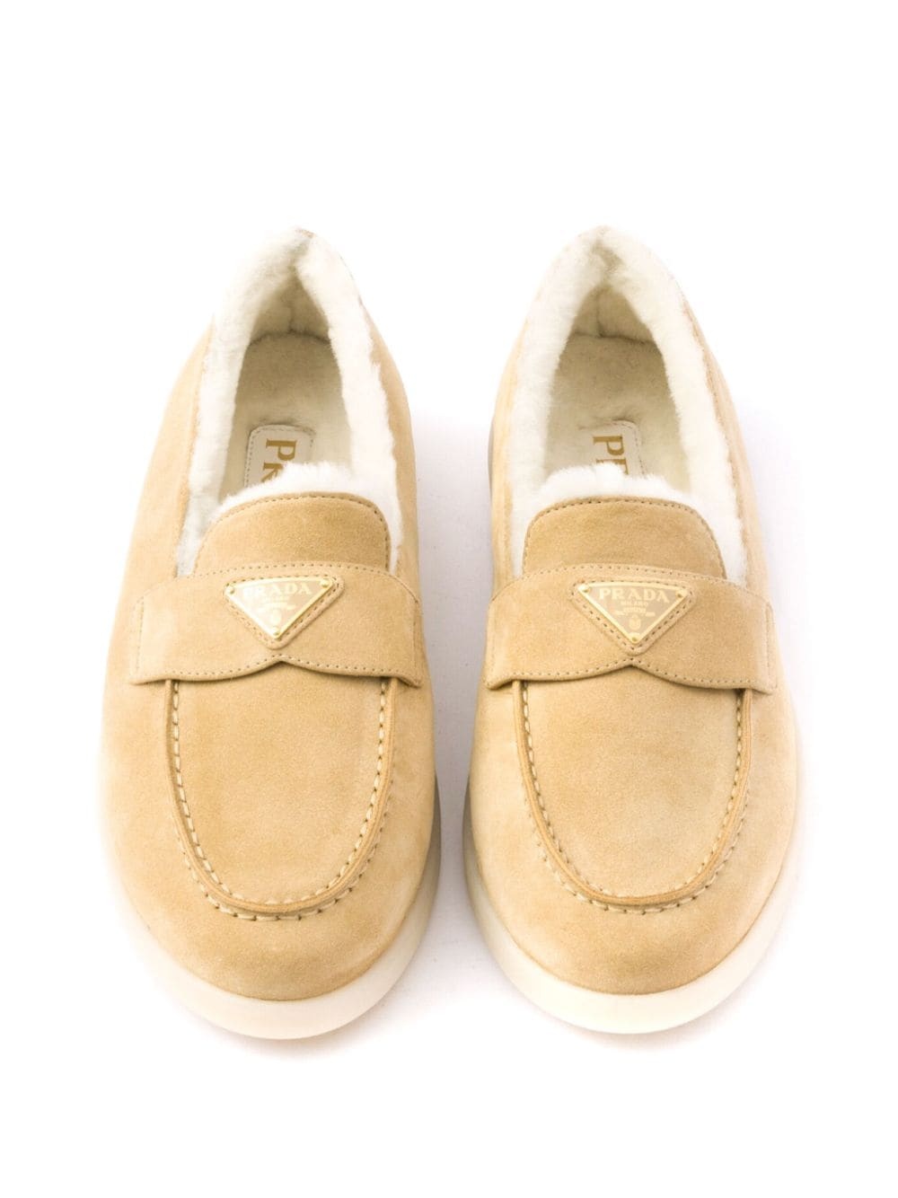 Suede and shearling loafers - 4