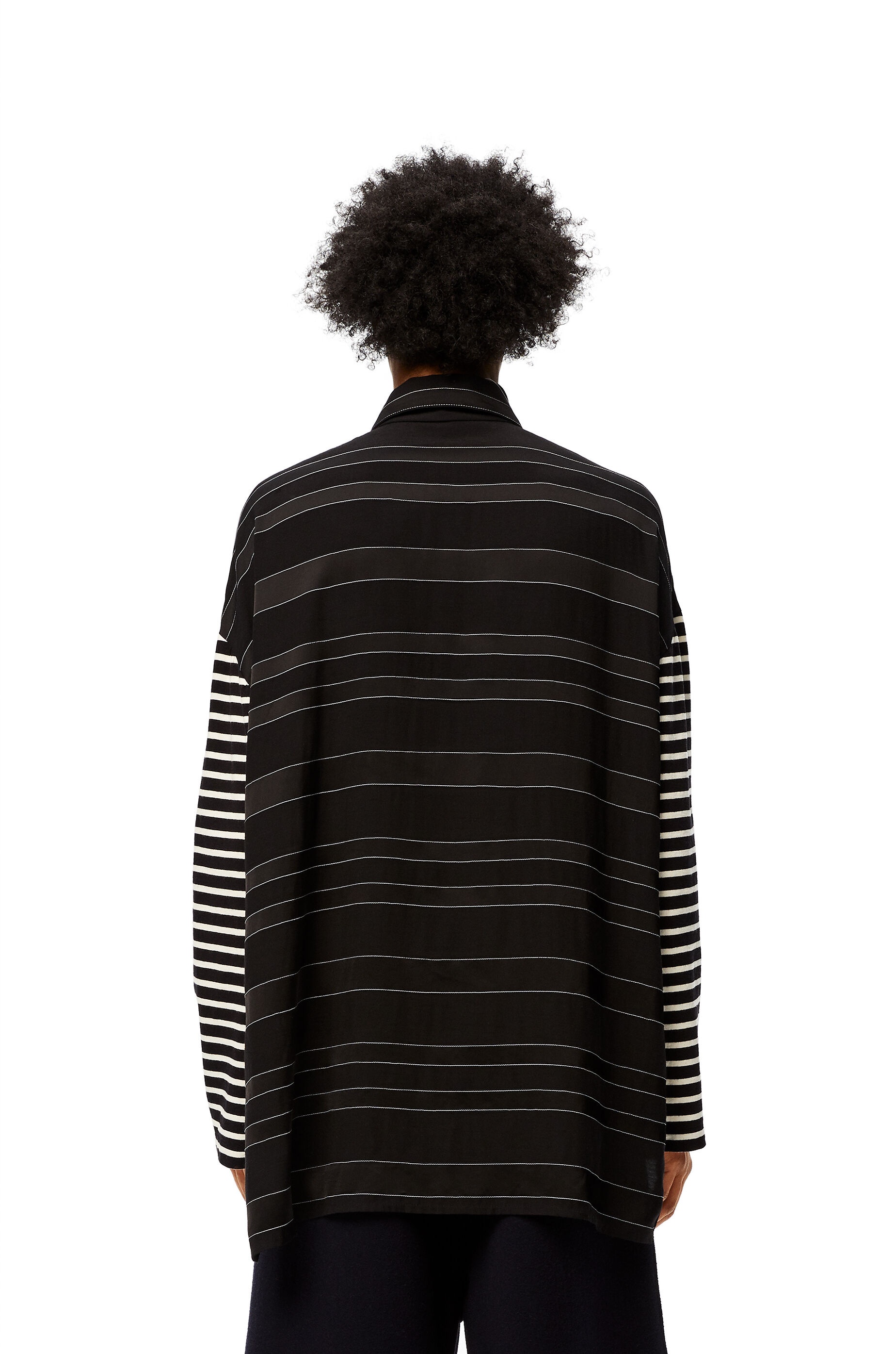 Long sleeve shirt in striped cotton - 4