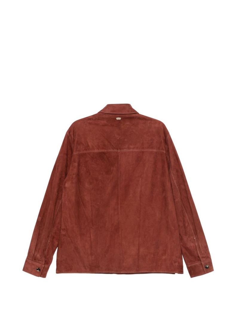 AGNONA pocket leather jacket outlook