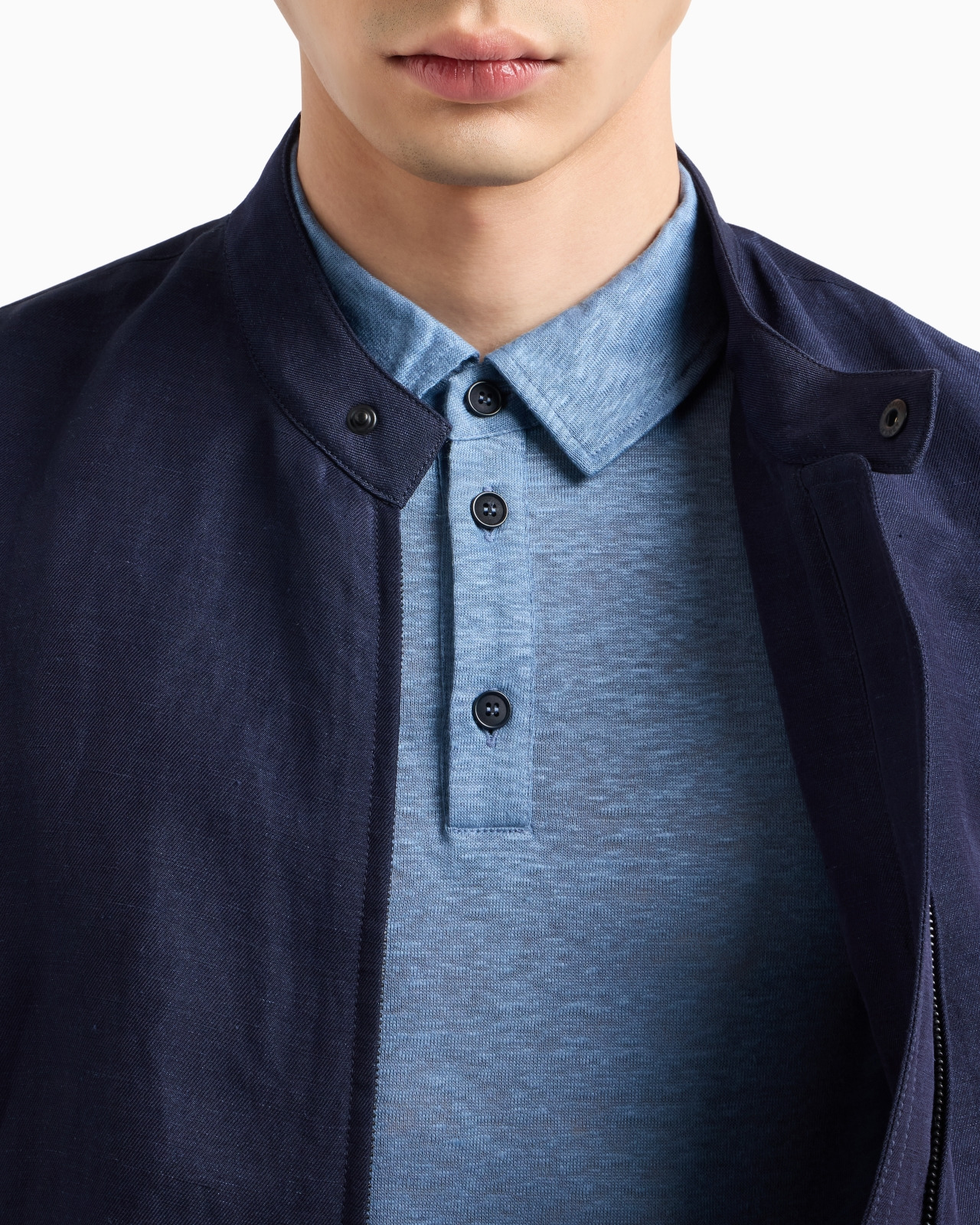 SHORT-SLEEVED POLO SHIRT IN PURE LINEN JERSEY - 5
