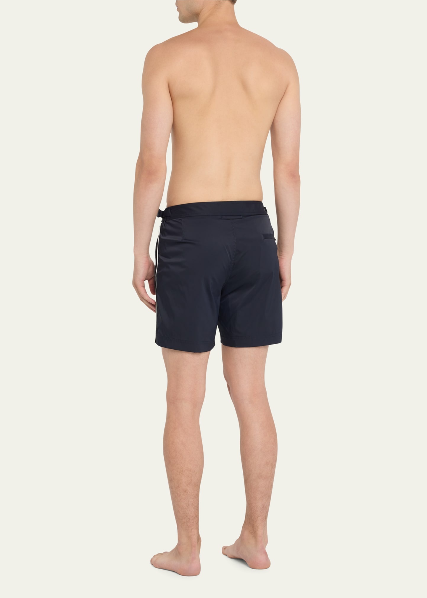 Men's Bulldog Piped Nylon Swim Shorts - 3
