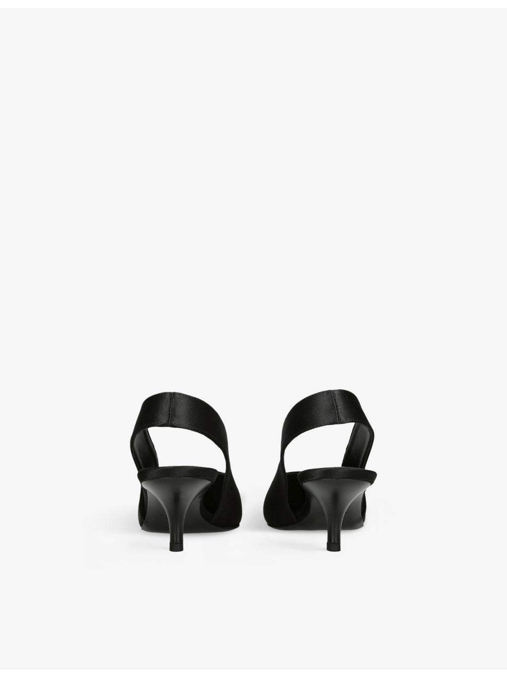 Pointed-Toe Satin Slingback Heels - 4
