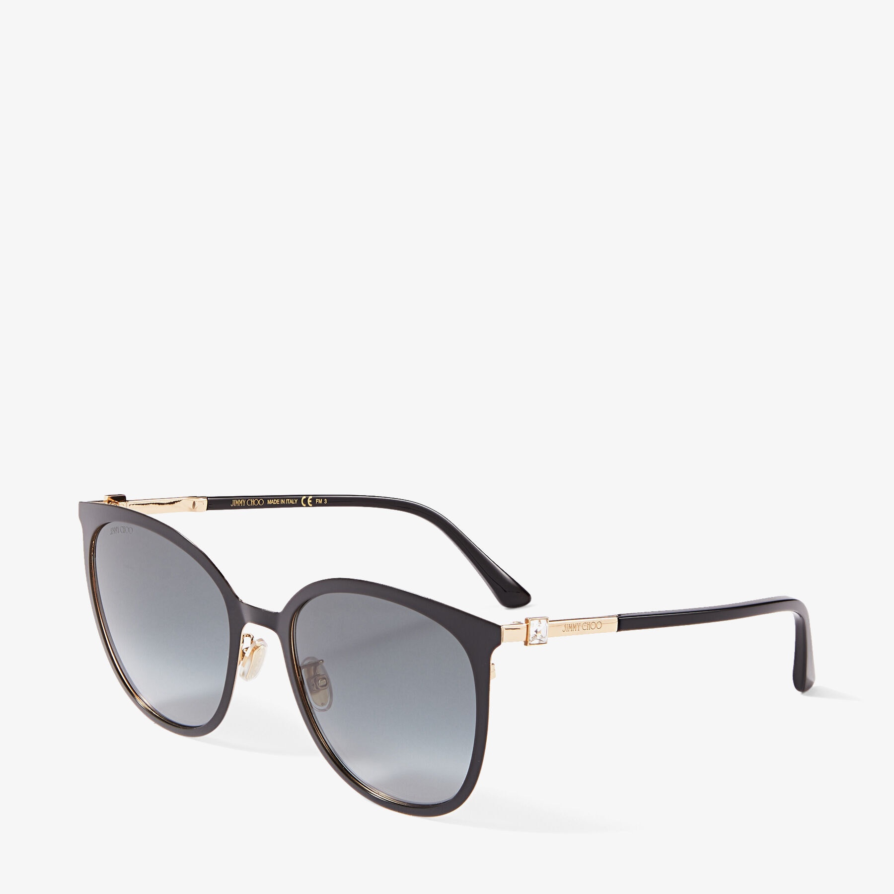 Oria
Black Cat-Eye Sunglasses with Swarovski Crystals - 3