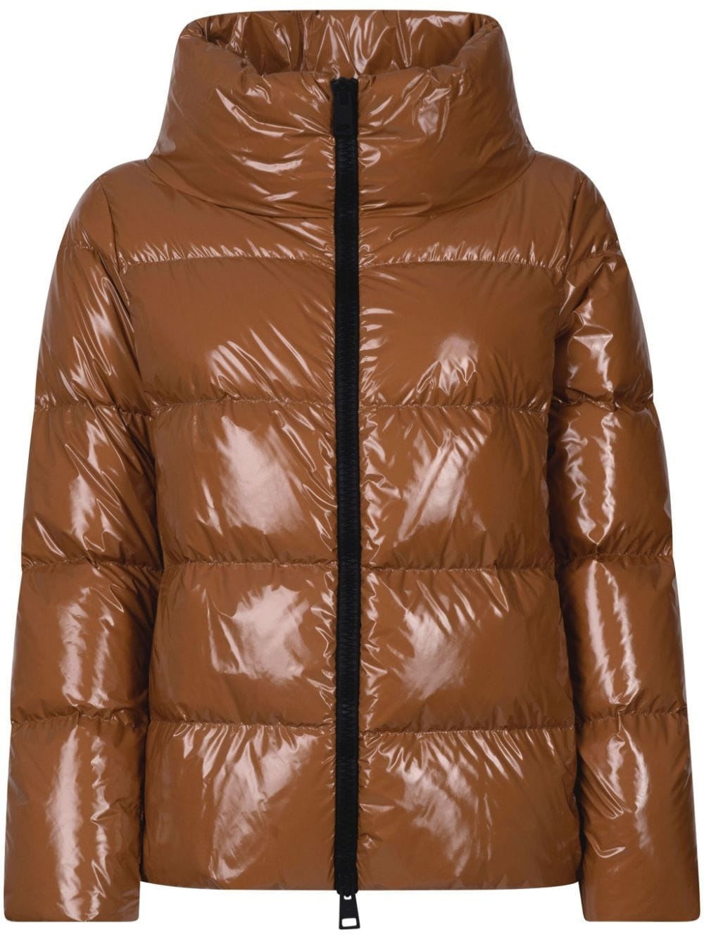 zipped puffer jacket - 1