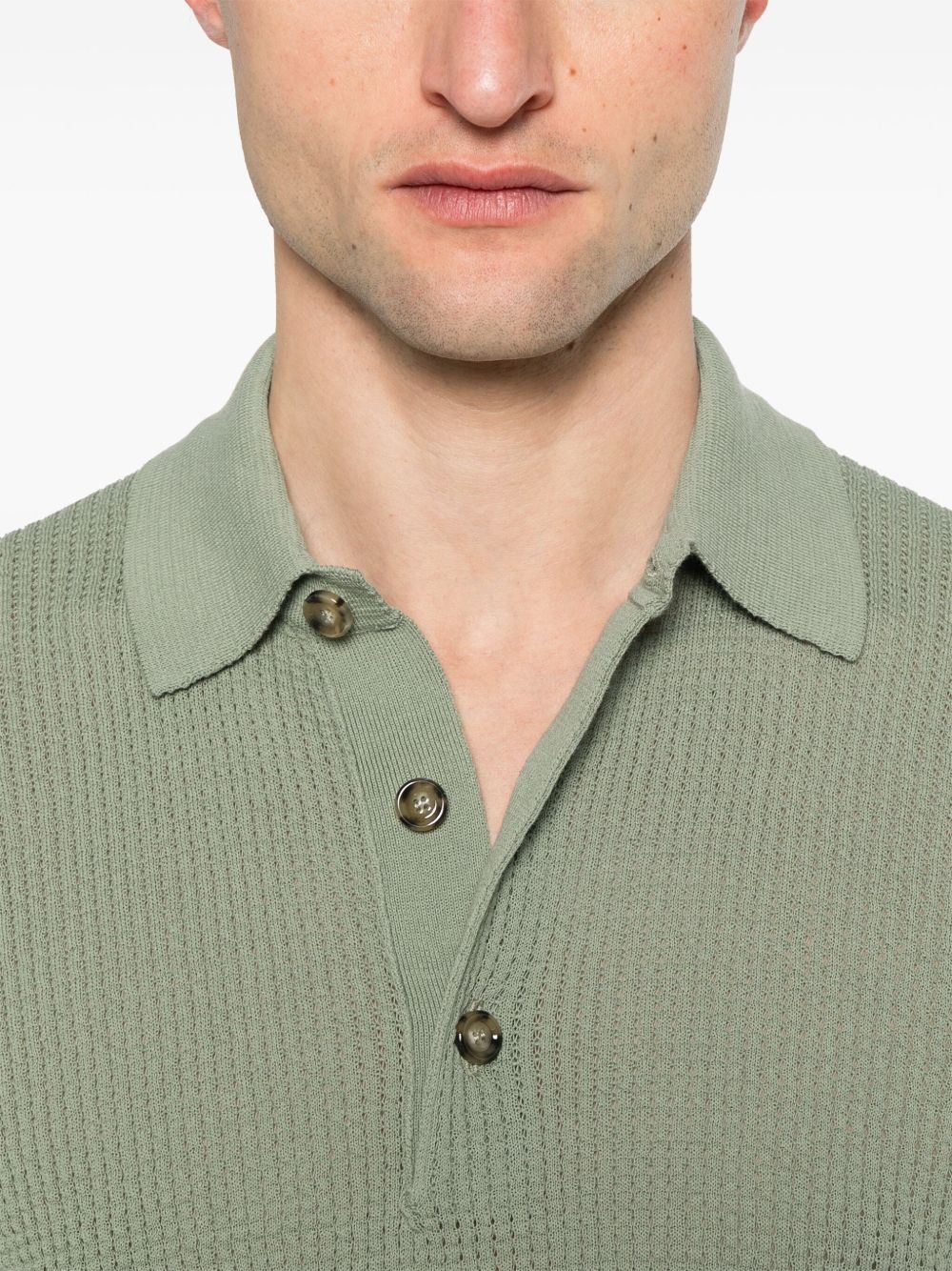 waffle-knit polo shirt - 4
