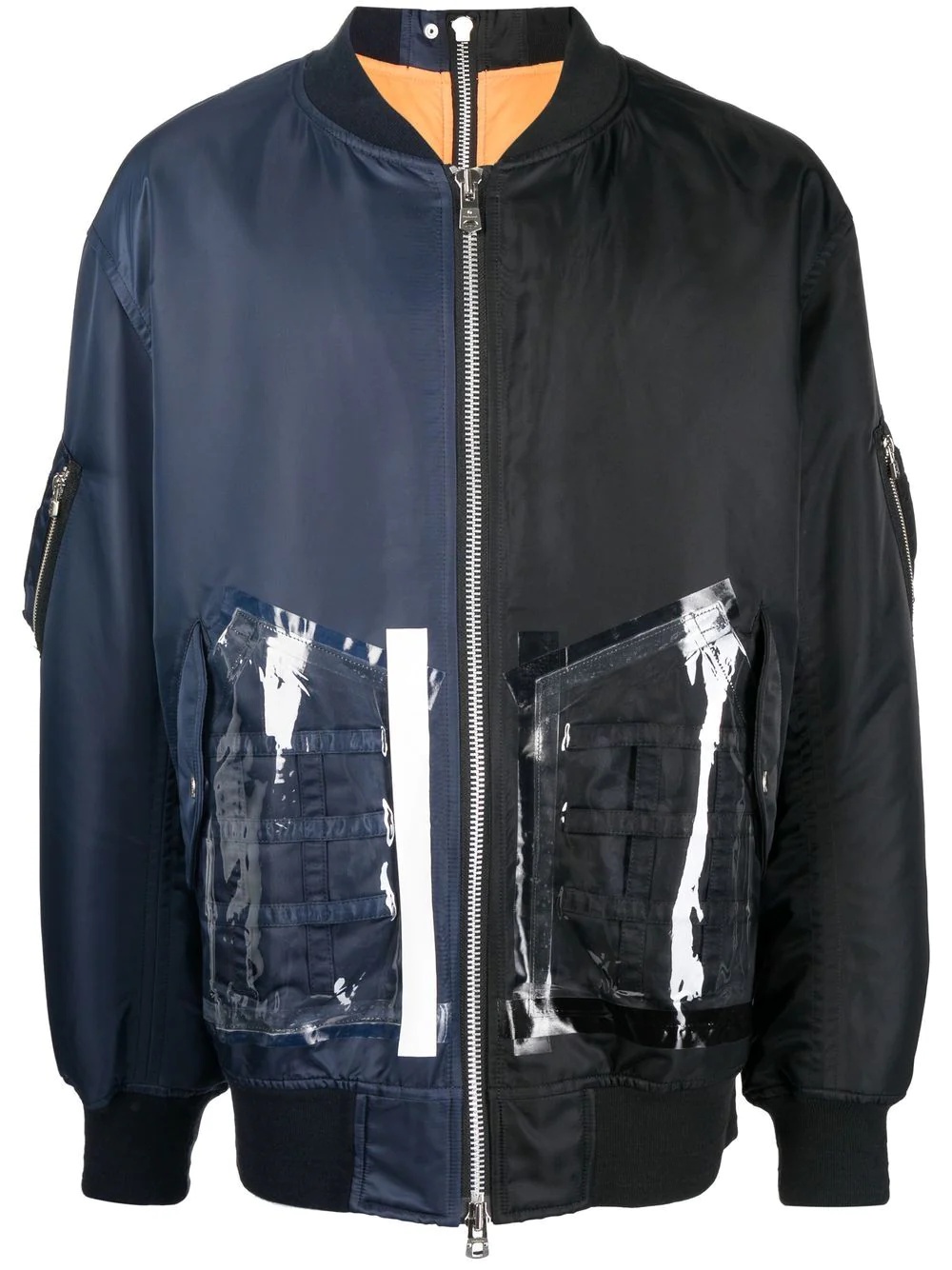 Oversized two-tone flight jacket - 1