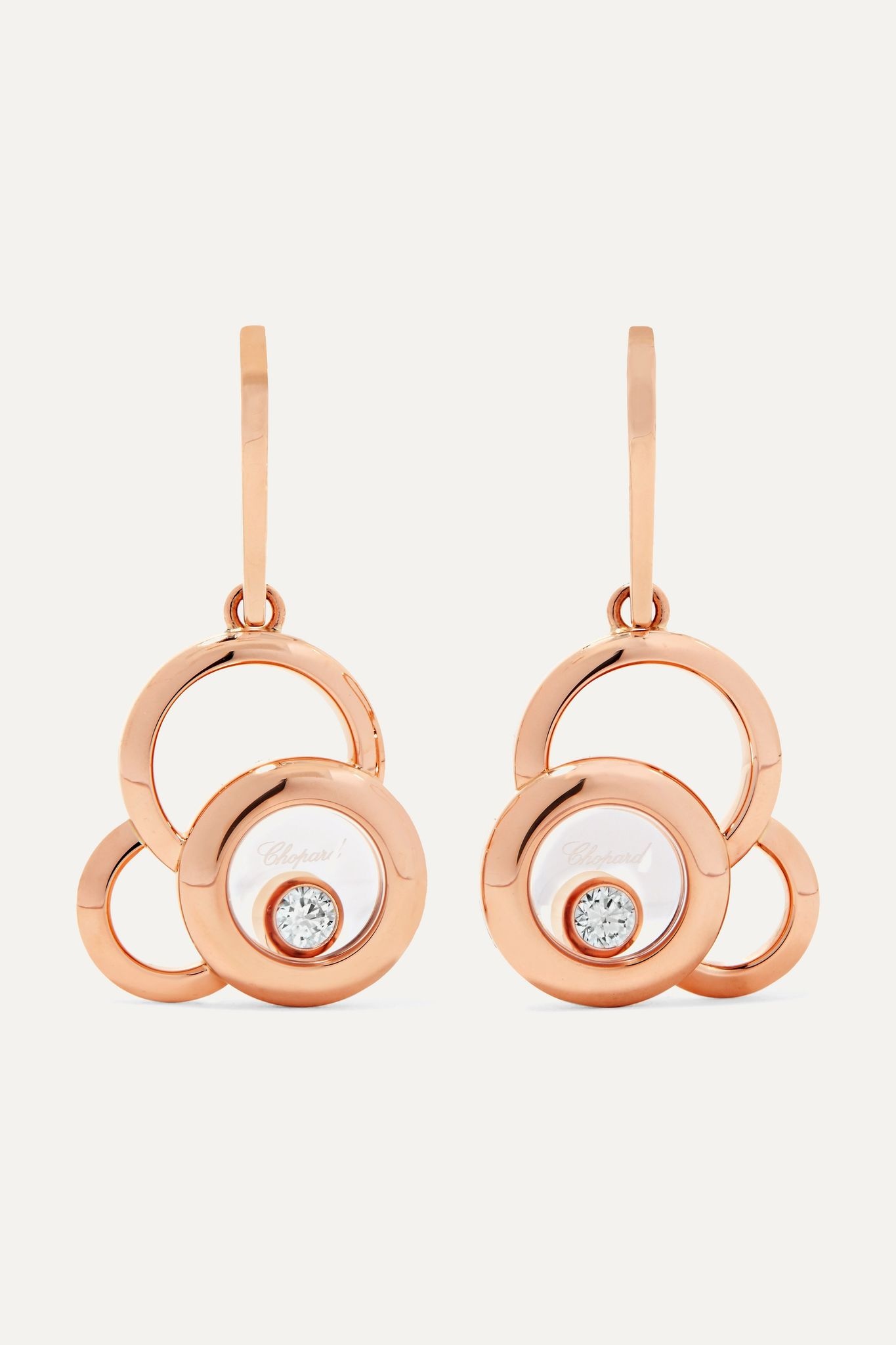 Happy Dreams 18-karat rose gold diamond earrings - 1